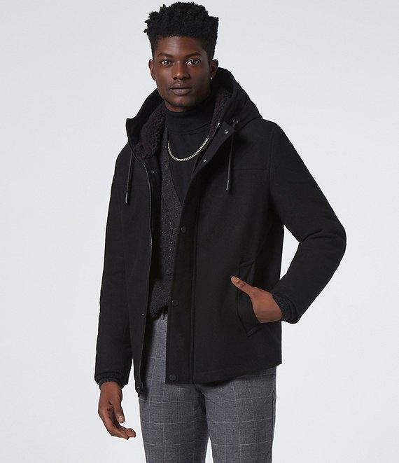 Andrew Marc Sport Palmer Long Sleeve Wool Blend Bomber Jacket Product Image