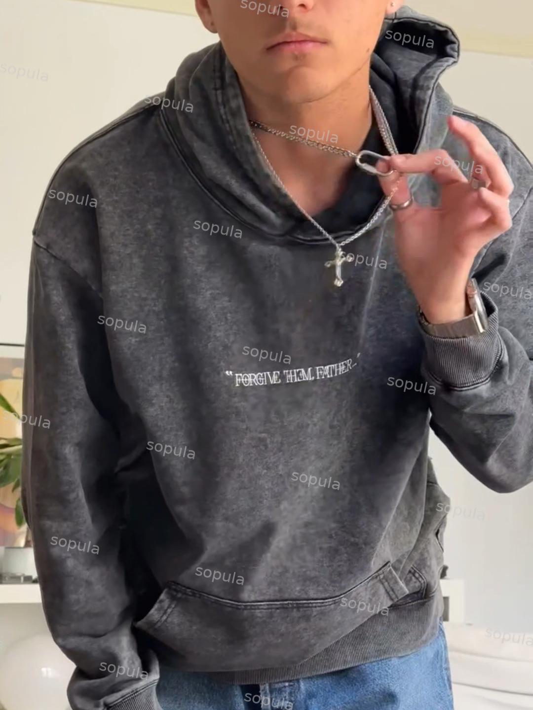 Sopula Vingate Portrait Phantom Graphic Acid Washed Oversized Hoodie Product Image