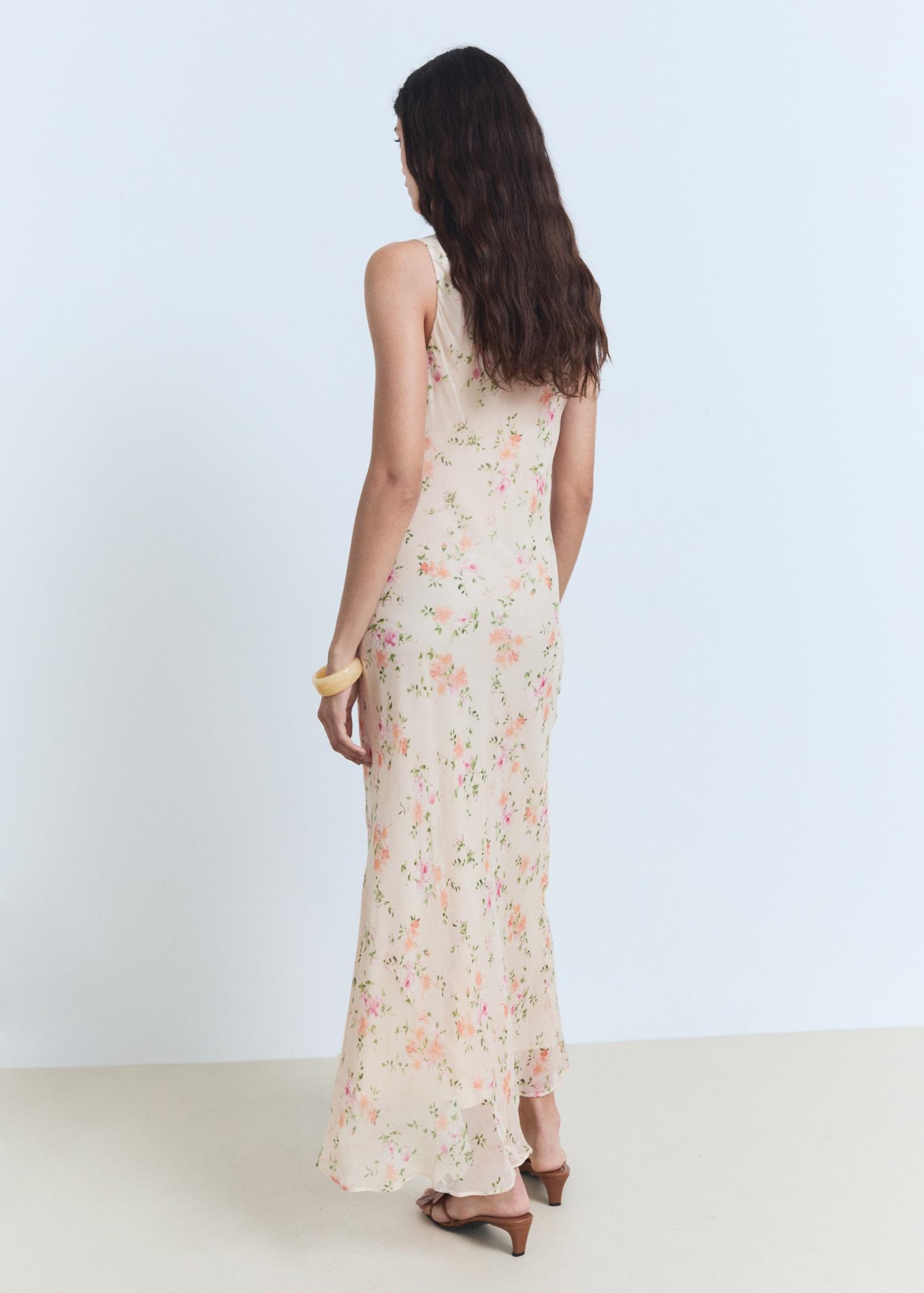 Floral-print draped dress - Women | MANGO USA Product Image