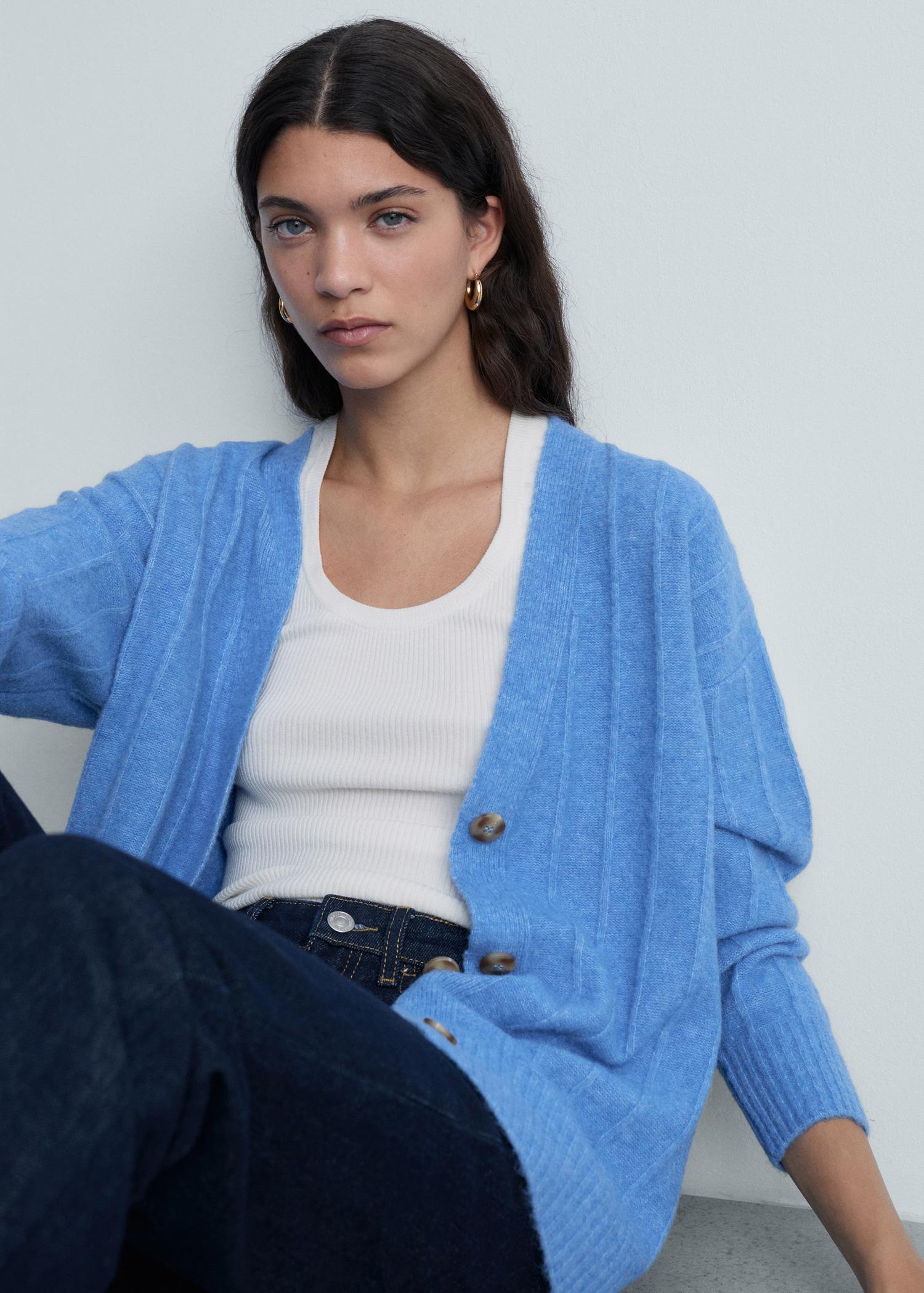 Buttoned long cardigan - Women | MANGO USA Product Image