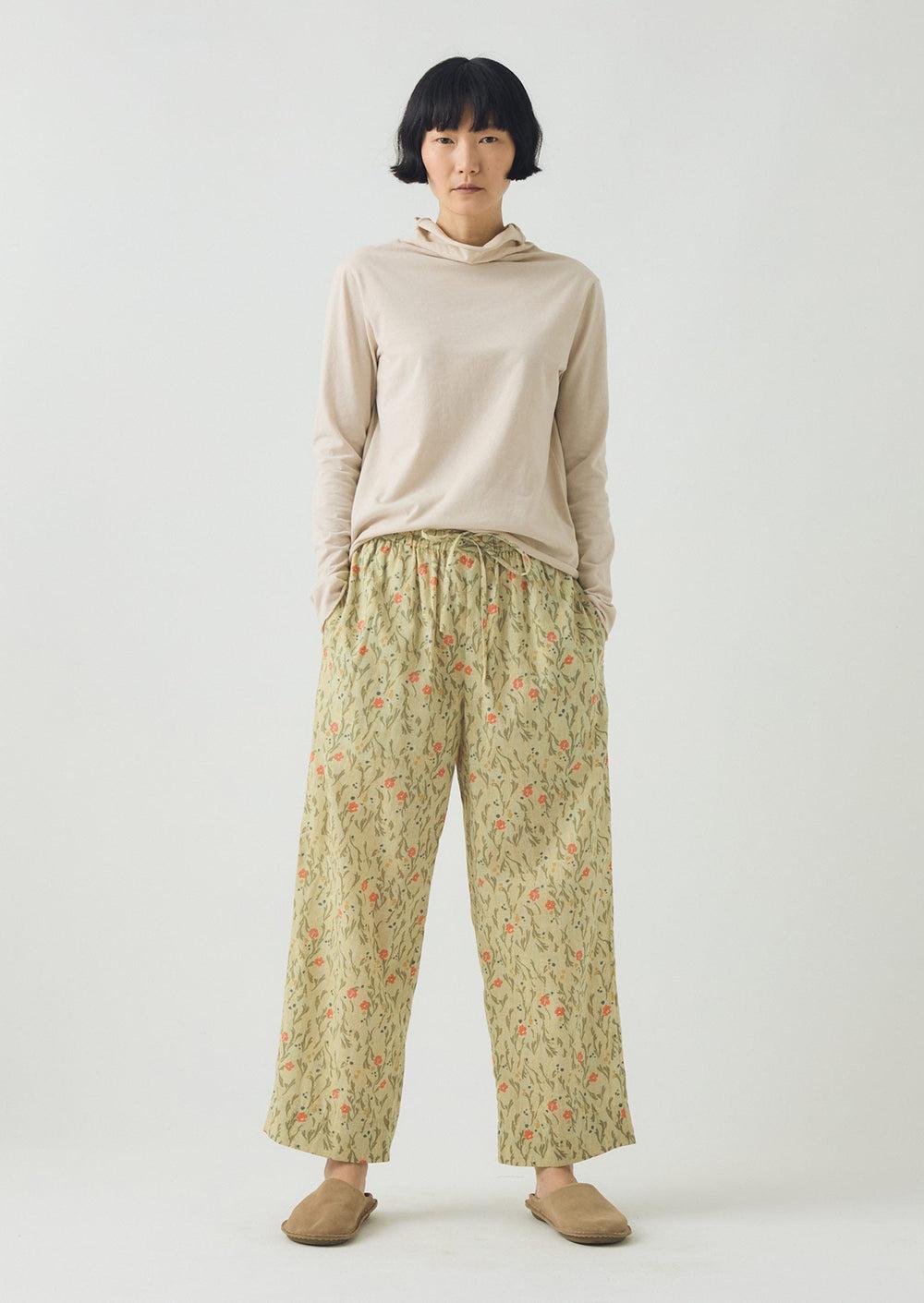 Seaweed Print Pyjama Pants | Light Sage Product Image