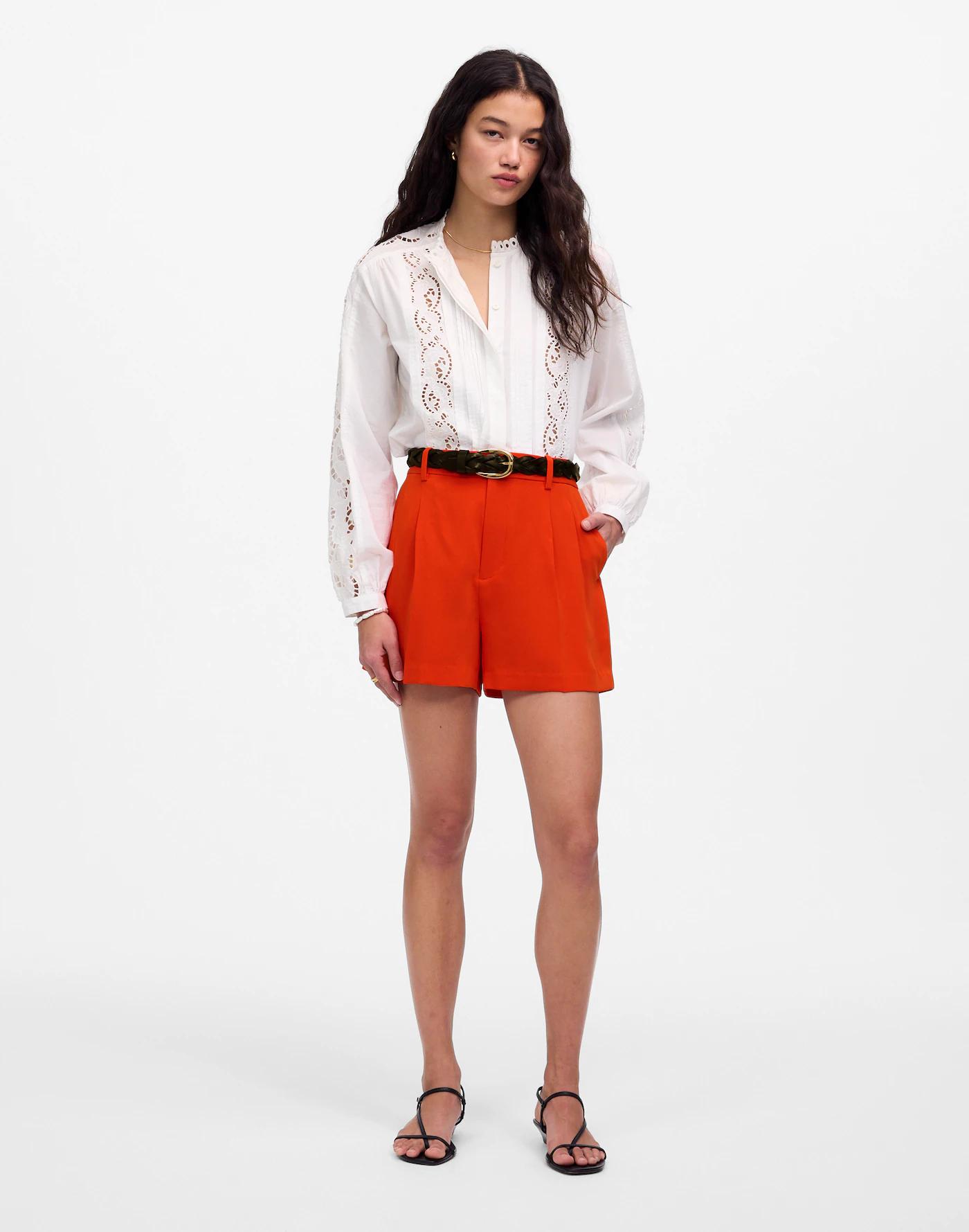 Easy Pleated Trouser Shorts in Crepe Product Image