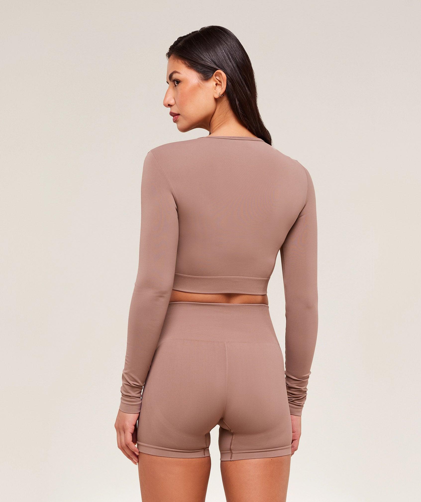 Gymshark Everyday Seamless Long Sleeve Crop Top - Chestnut Pink Female Product Image