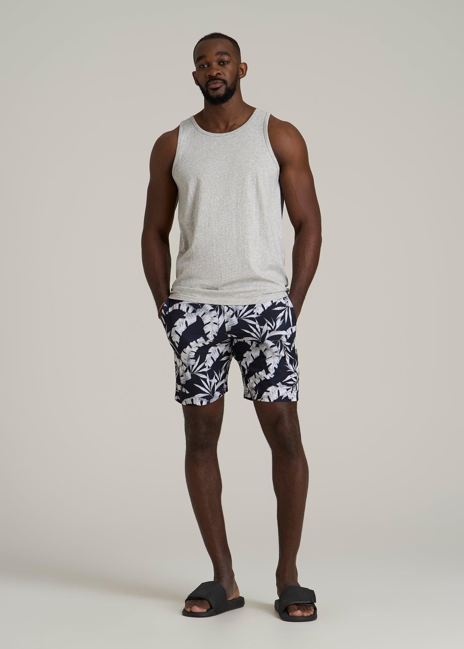 The Essential Beach Tank for Tall Men in Grey Mix - Men's Tall Tank Tops Product Image