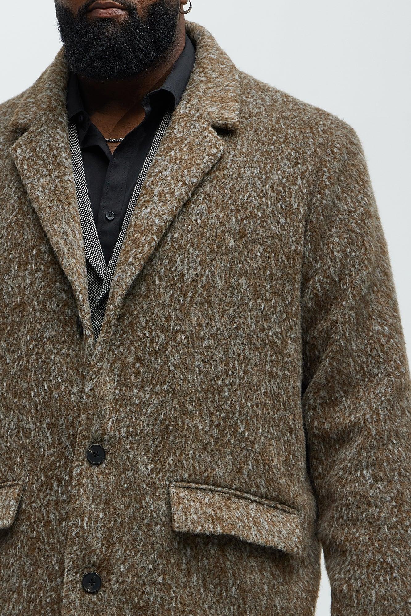 Been A Year Mohair Relaxed Long Coat - Brown Product Image