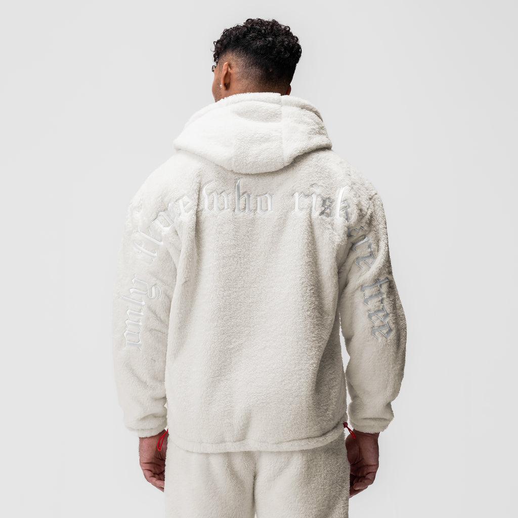 0887. Sherpa Recovery Full Zip Hoodie - Ivory Cream/White Product Image
