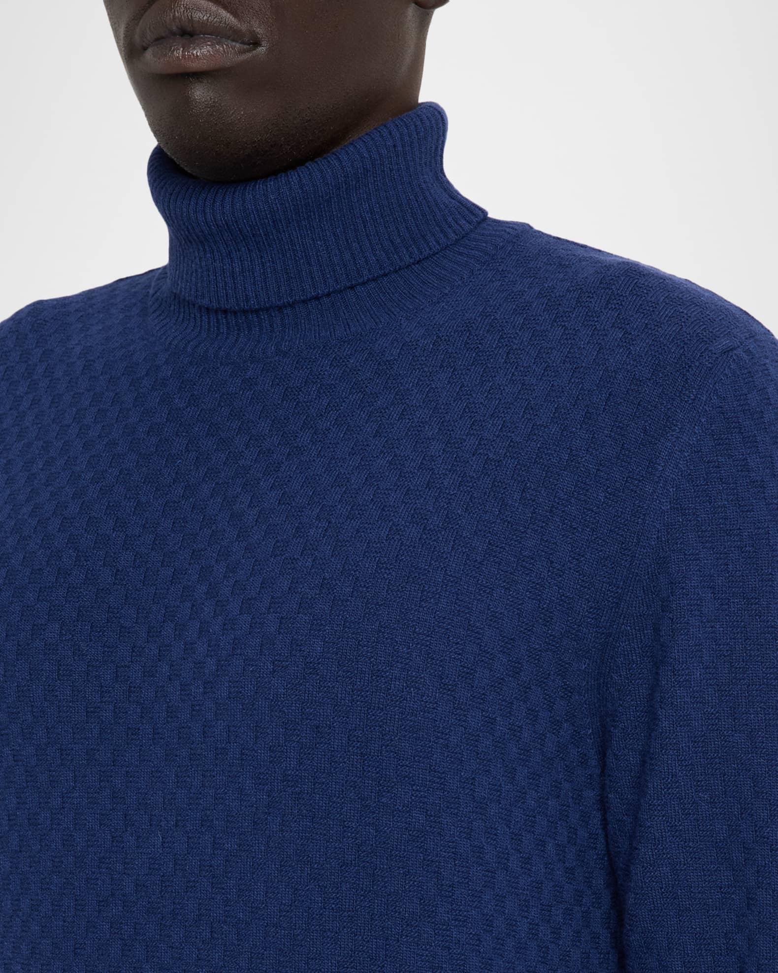 Men's Wool and Cashmere Basketweave Turtleneck Sweater Product Image