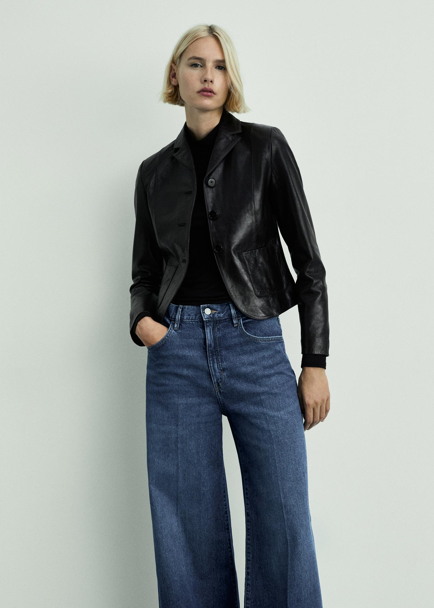 High-rise wideleg jeans - Women | MANGO USA Product Image