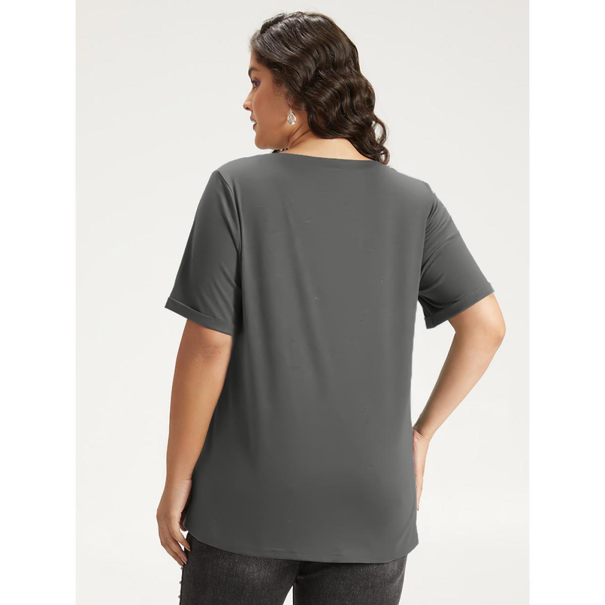 Plus Size Halloween Pumpkin Print Crew Neck T-shirt DimGray Women Casual Printed Halloween Dailywear T-shirts BloomChic 28/5X Product Image