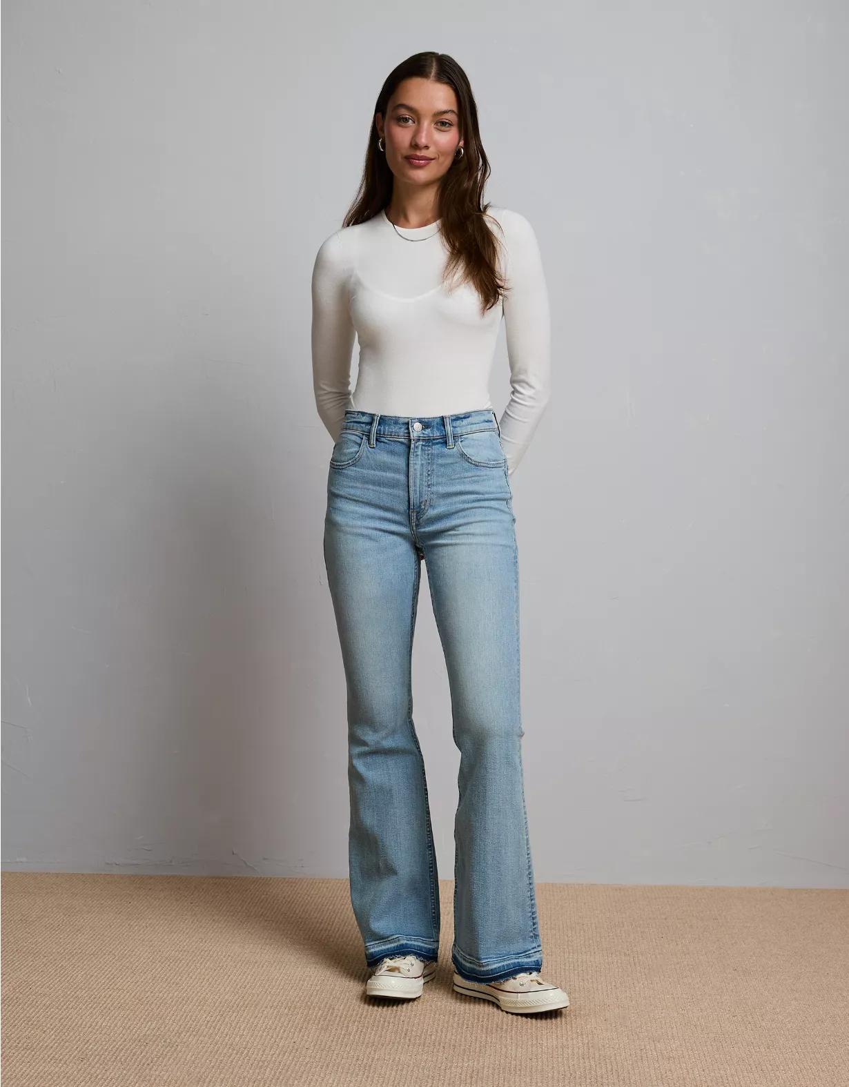 AE77 Premium High-Waisted Flare Jean Product Image