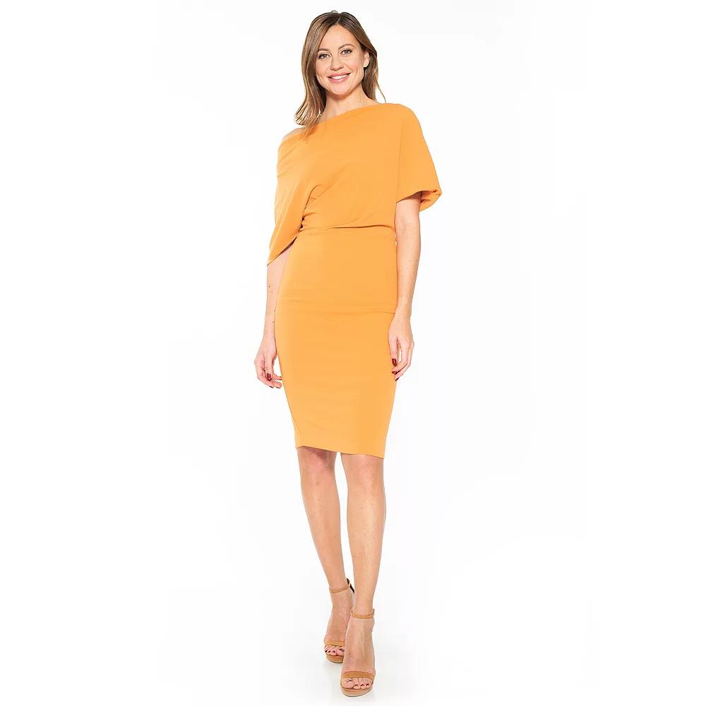 Women's ALEXIA ADMOR Olivia Draped One-Shoulder Sheath Dress,  Product Image