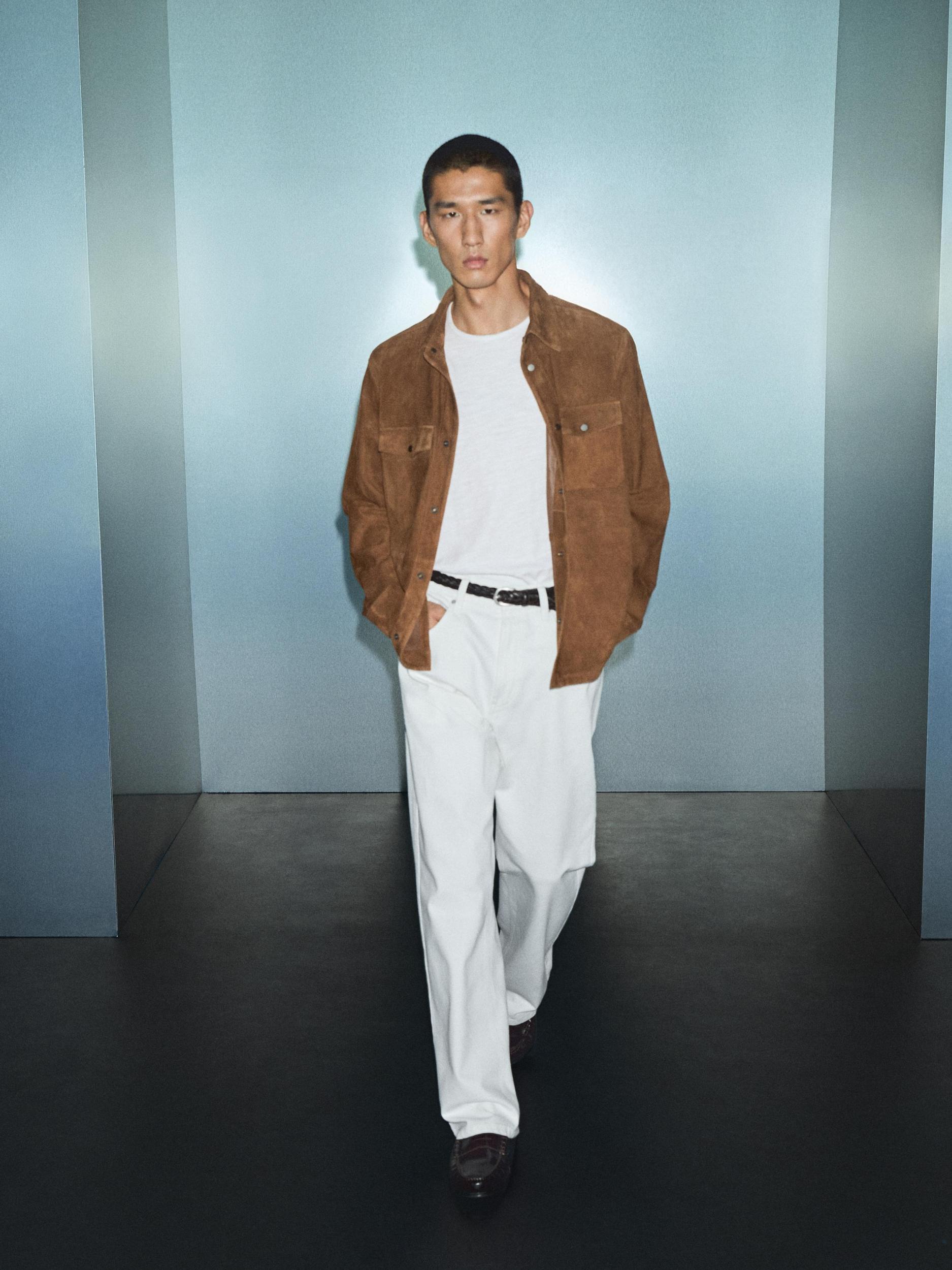 Lightweight suede leather shirt Product Image