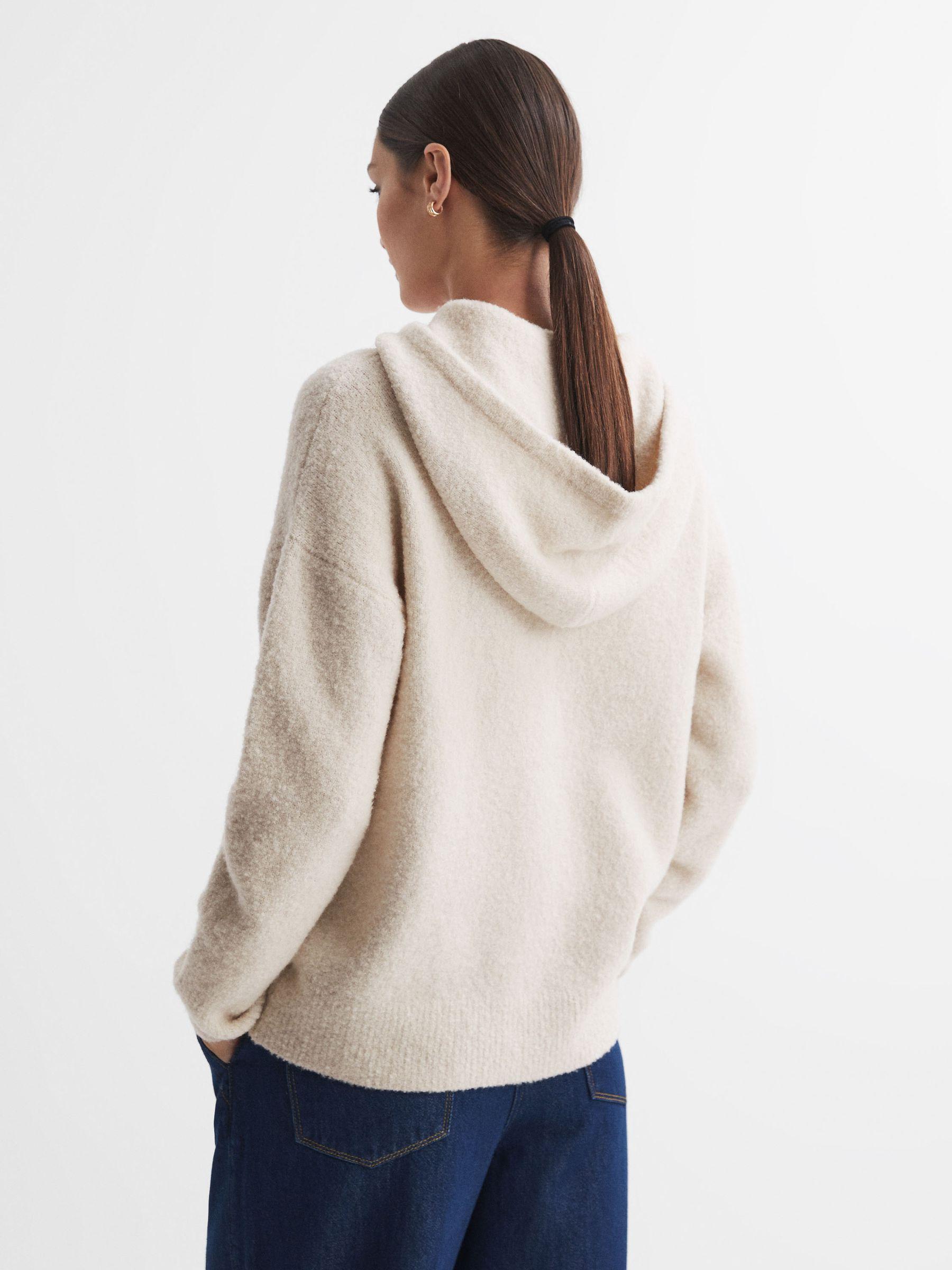 Wool Blend Bouclé Hoodie in Neutral Product Image
