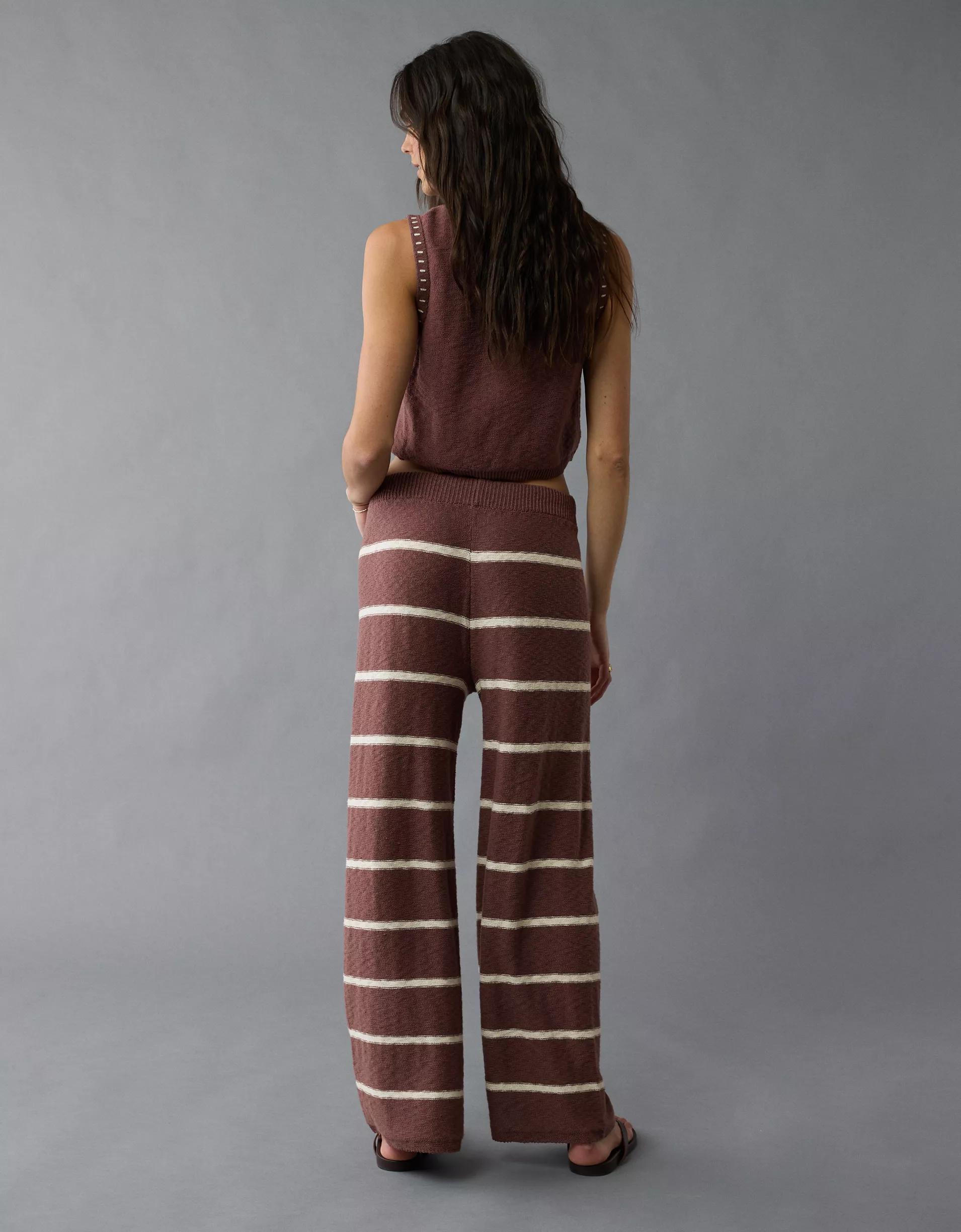 AE Knit Wide-Leg Striped Pant Product Image