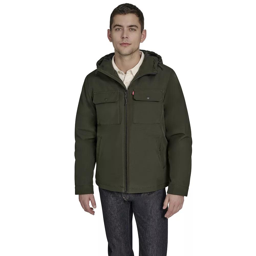 Men's Levi's® Soft Shell Quilt Lined Hooded Storm Coat,  Product Image