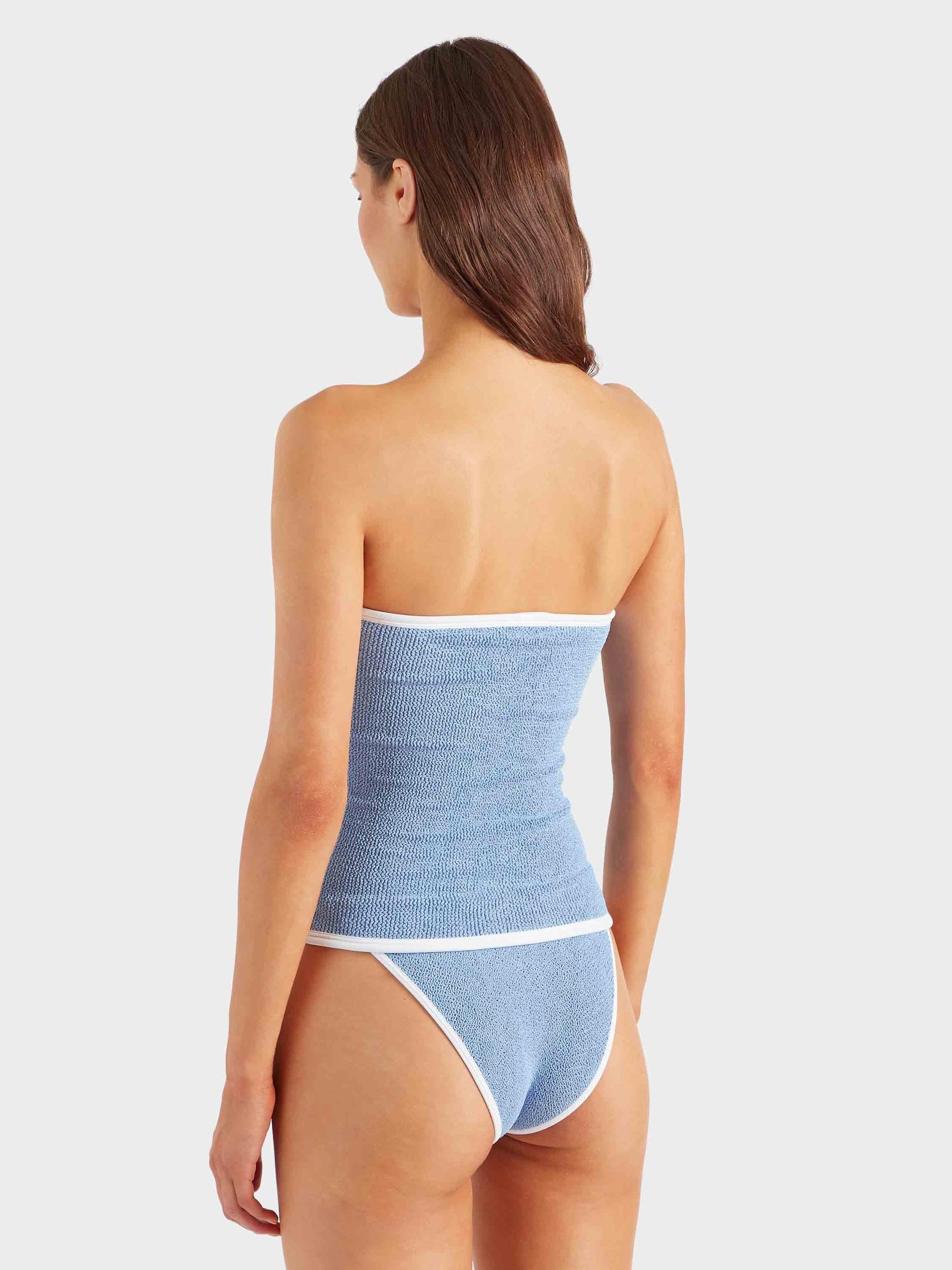 Devyn Swim Skirt/Tube Top - Cornflower/White Product Image
