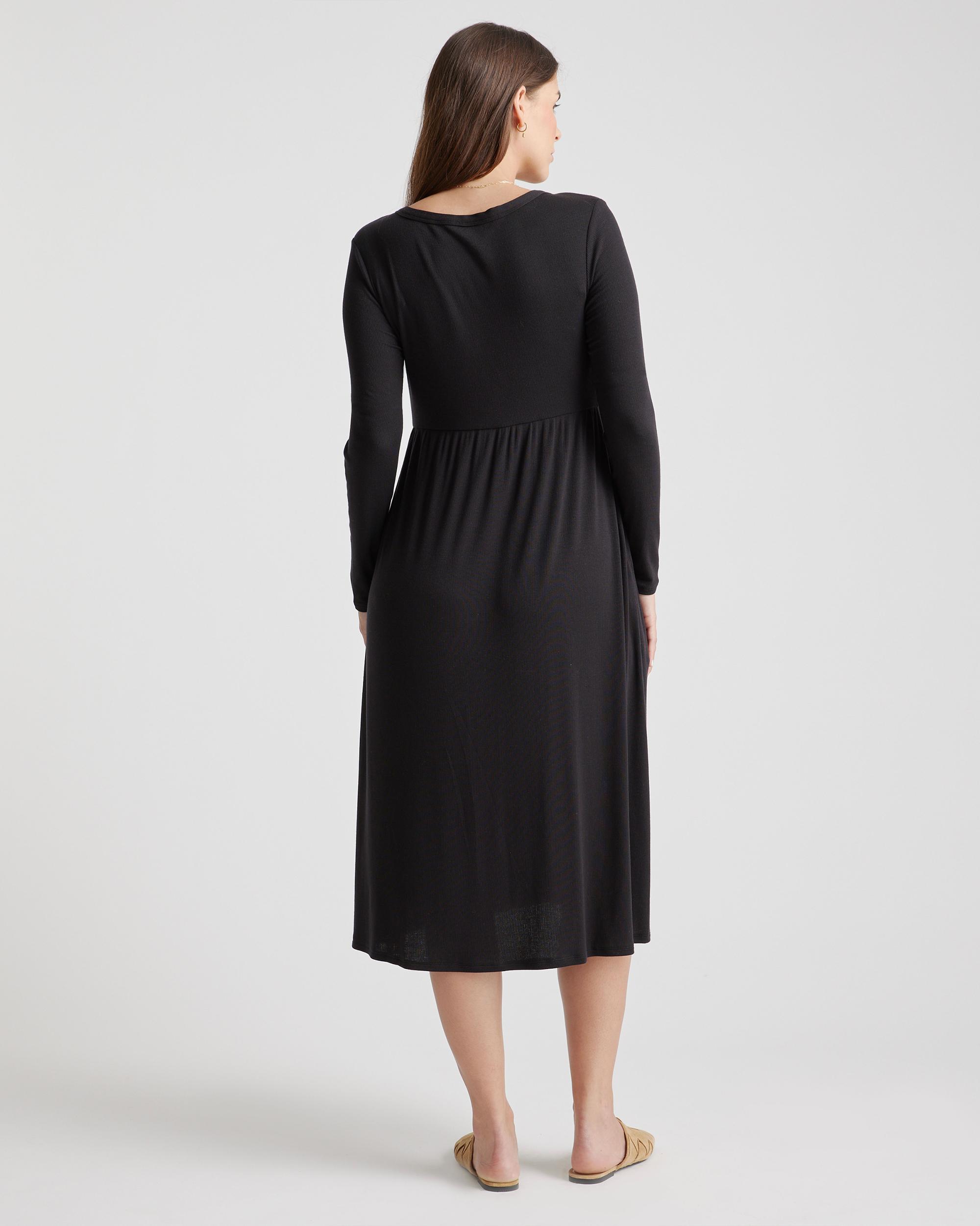 Quince | Women's Tencel Rib Maternity & Nursing Button Front Dress Size XS Product Image