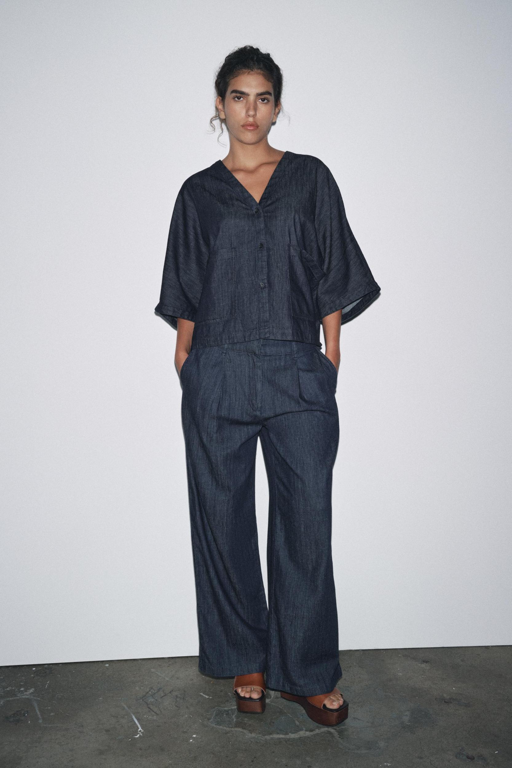 RELAXED DENIM SHIRT ZW COLLECTION Product Image