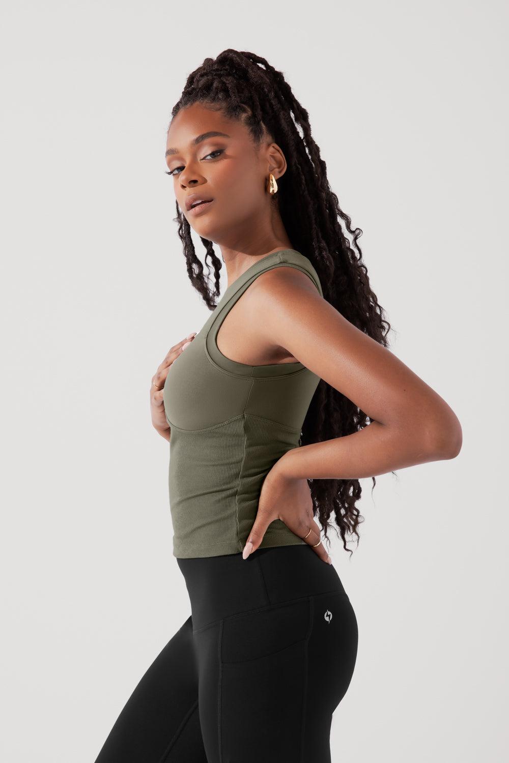 Peekaboo Crew Tank - Ivy Product Image