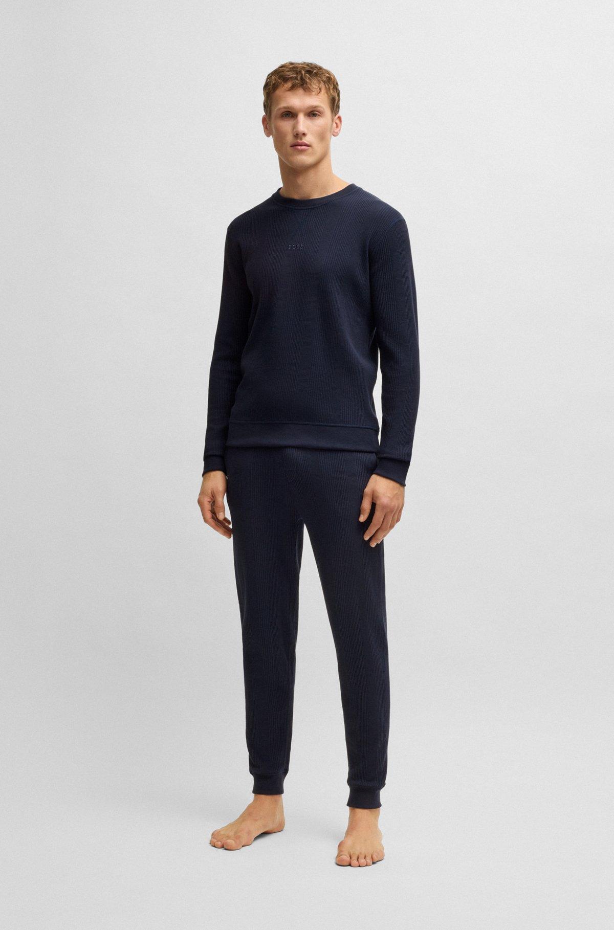 Logo-embroidered sweatshirt in a waffle knit Product Image