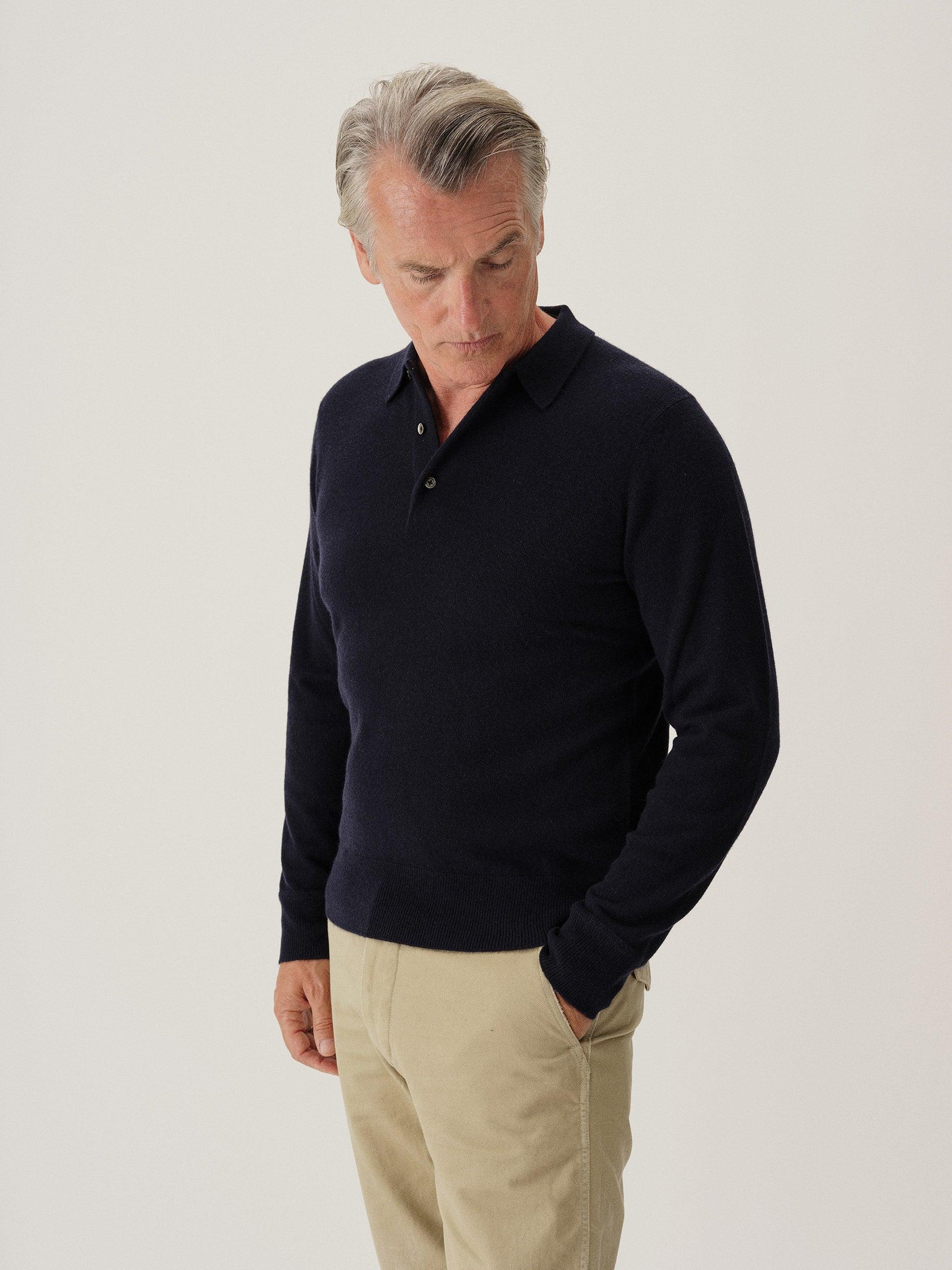 Dress Navy California Cashmere Polo Product Image