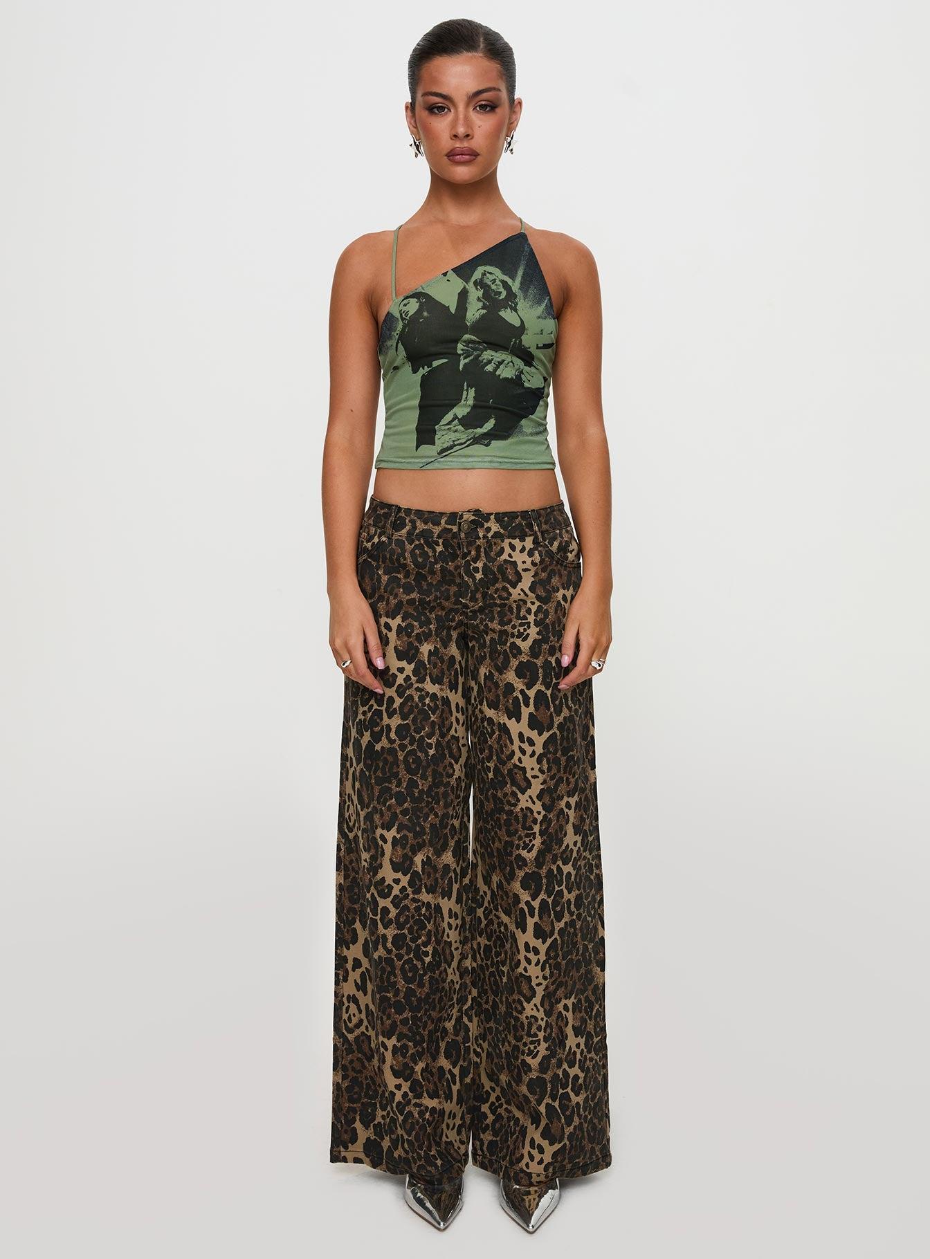 Pantar Low Rise Pants Leopard Product Image