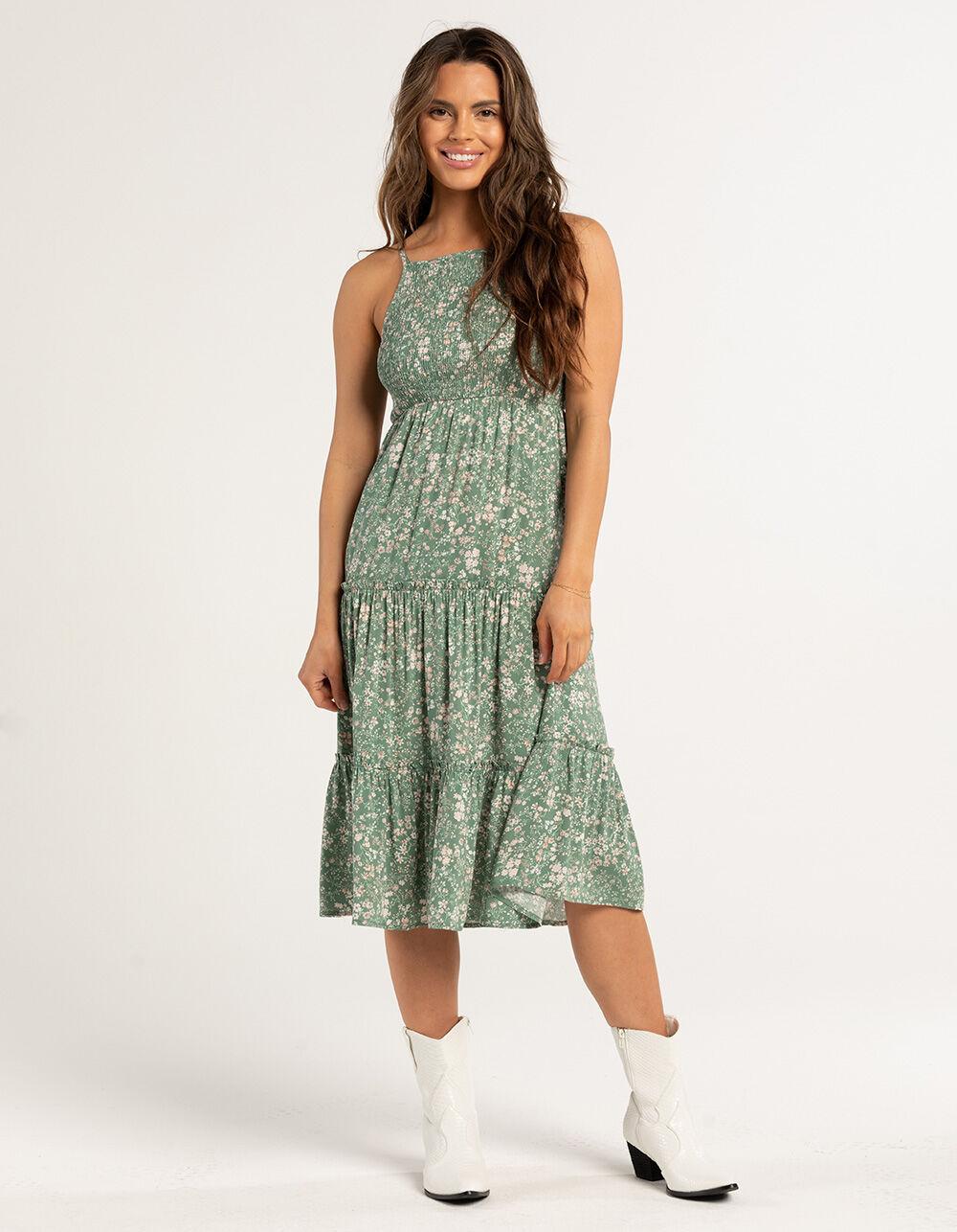 RSQ Womens Smock Midi Dress - SAGE Product Image