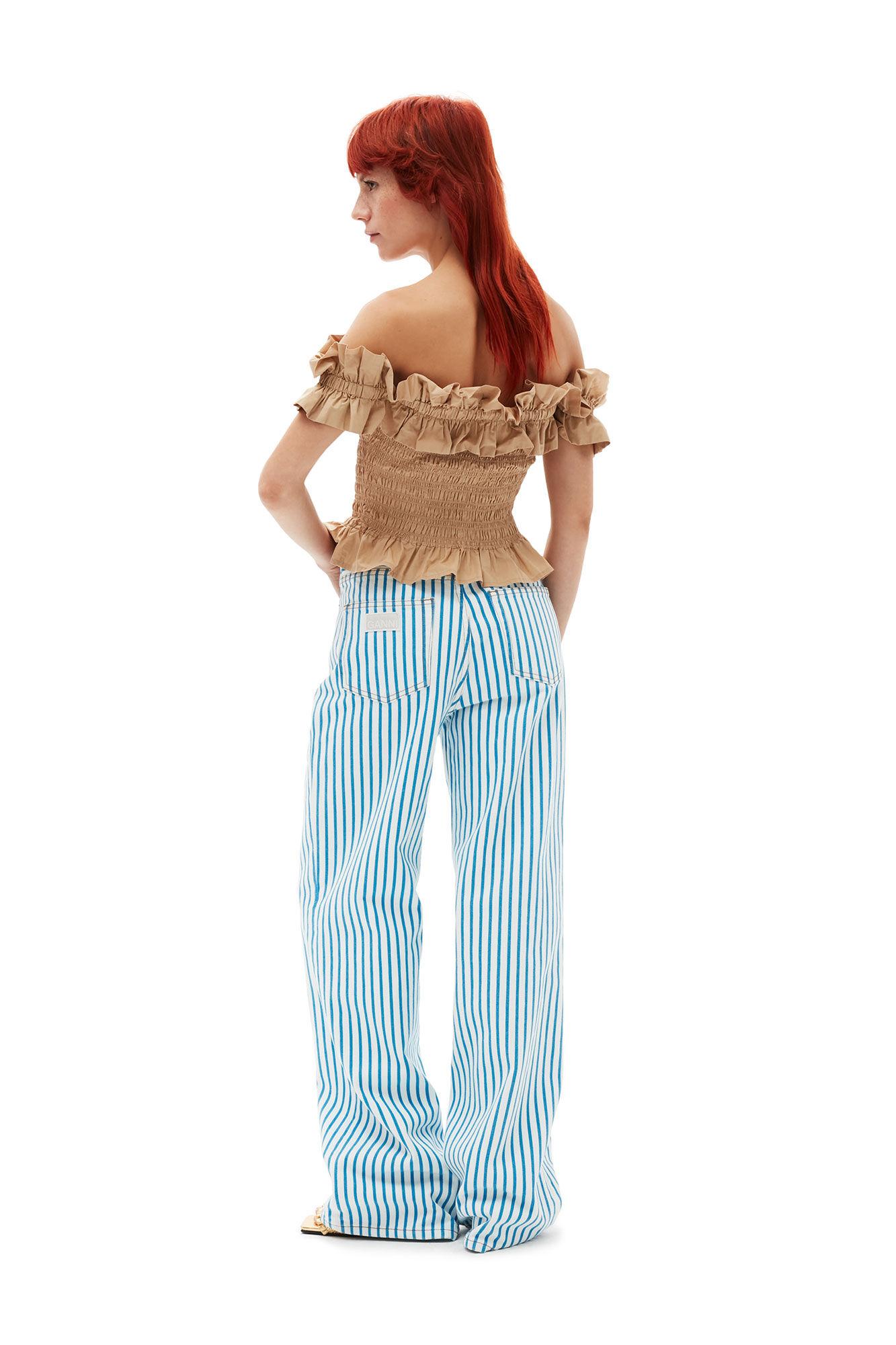 Cotton Poplin Off-Shoulder Smock Top Product Image