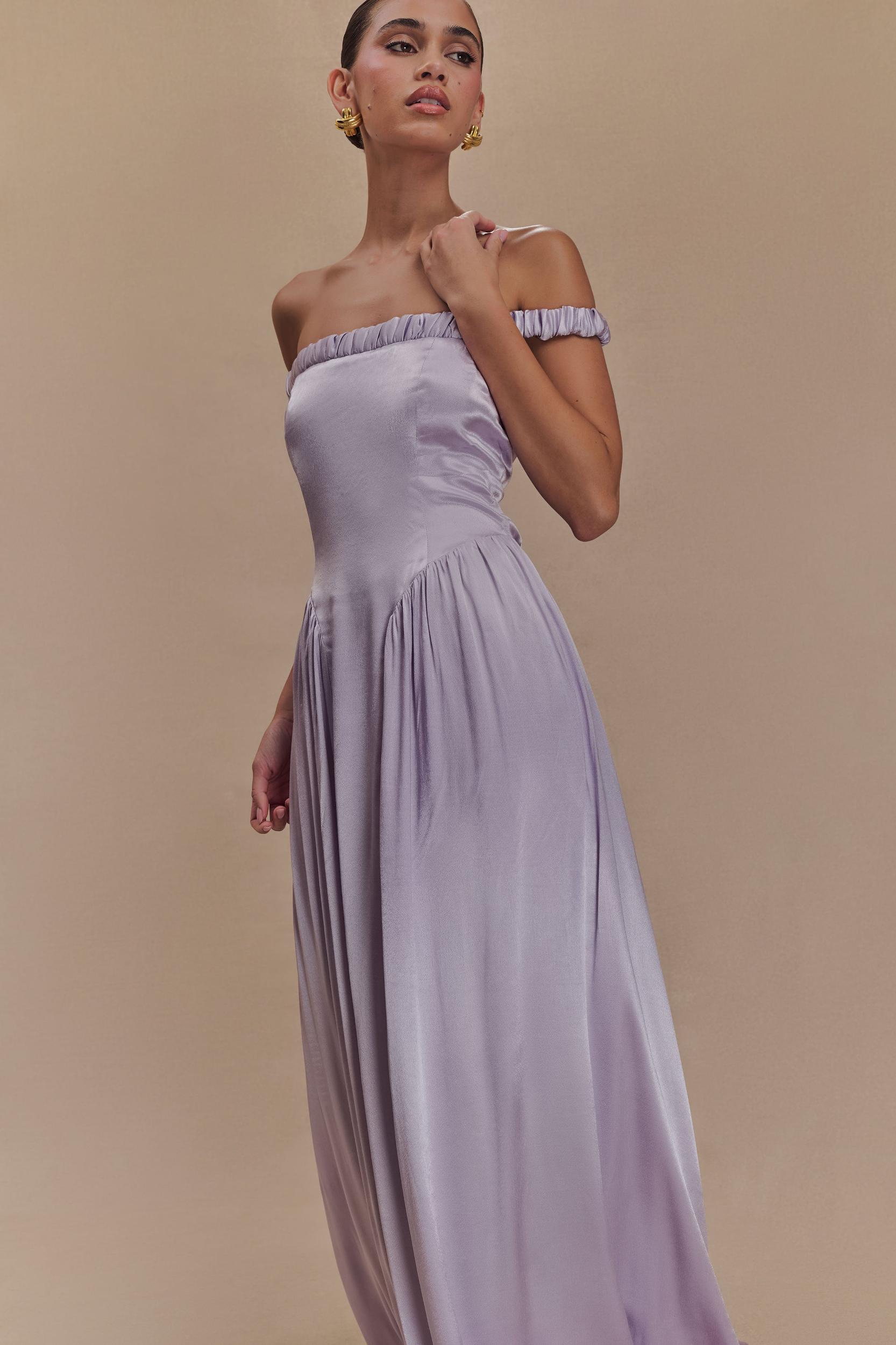 Coco Dropped Waist Maxi Dress - Lilac Product Image