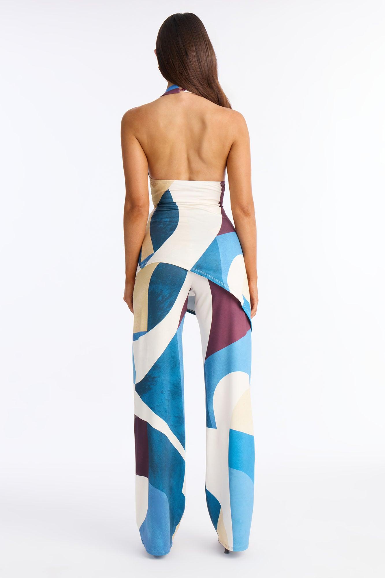 Level Up High Neck Halter Pant Set - Multi Color Female Product Image