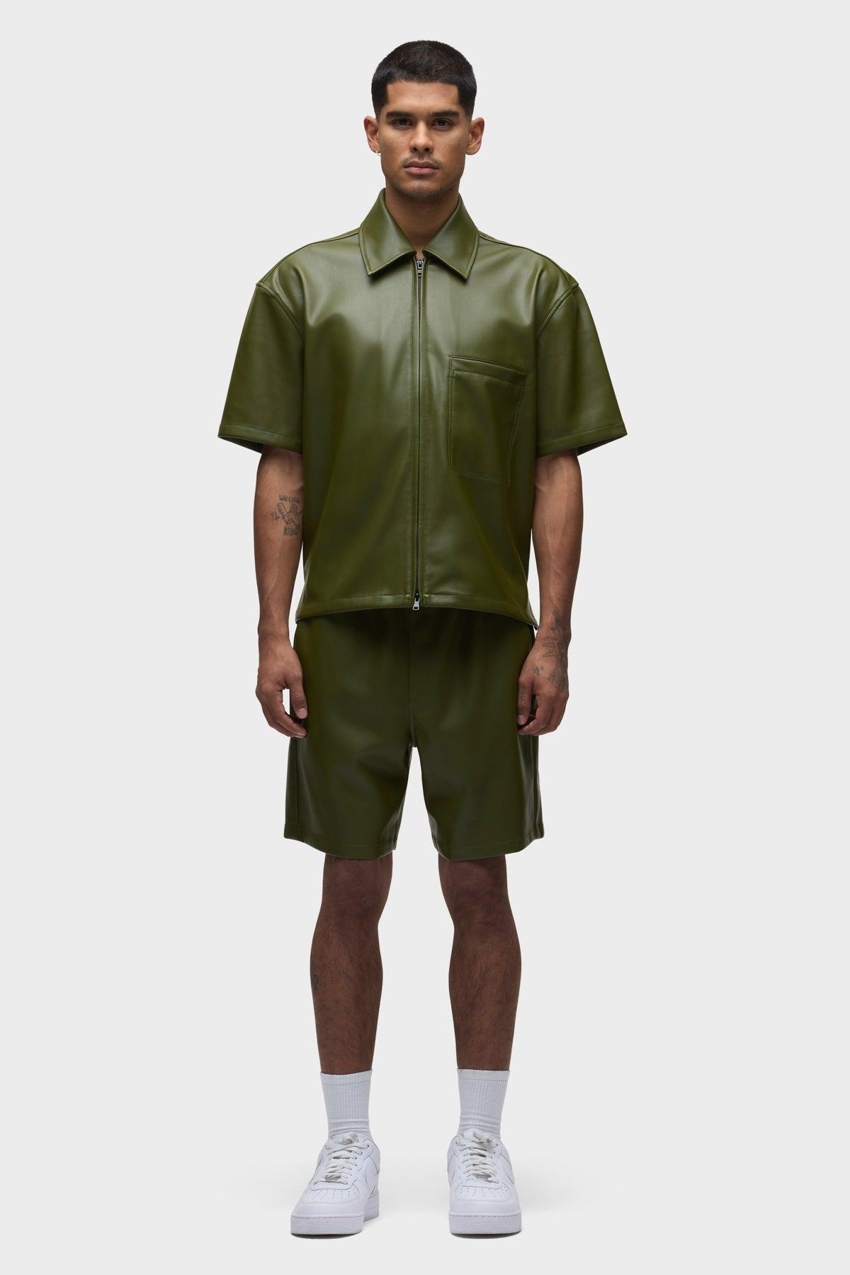 Vegan Short Sleeve Zip Shirt Male Product Image