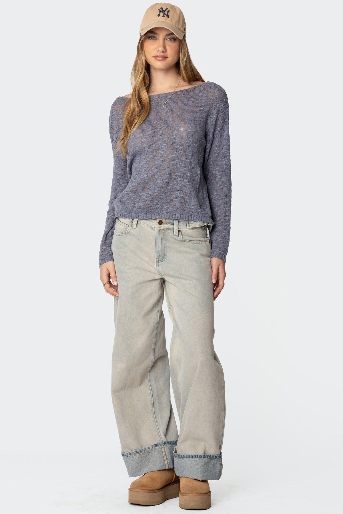 Bri Oversized Boat Neck Sweater Product Image