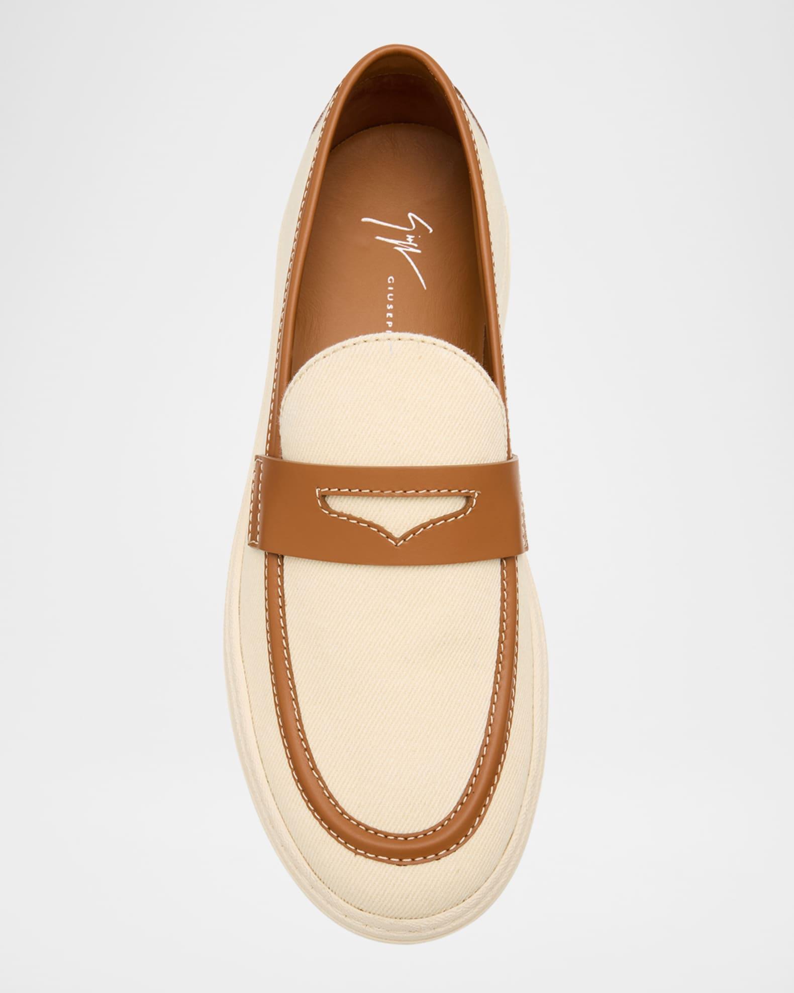 Men's Karmy Canvas and Leather Penny Loafers Product Image