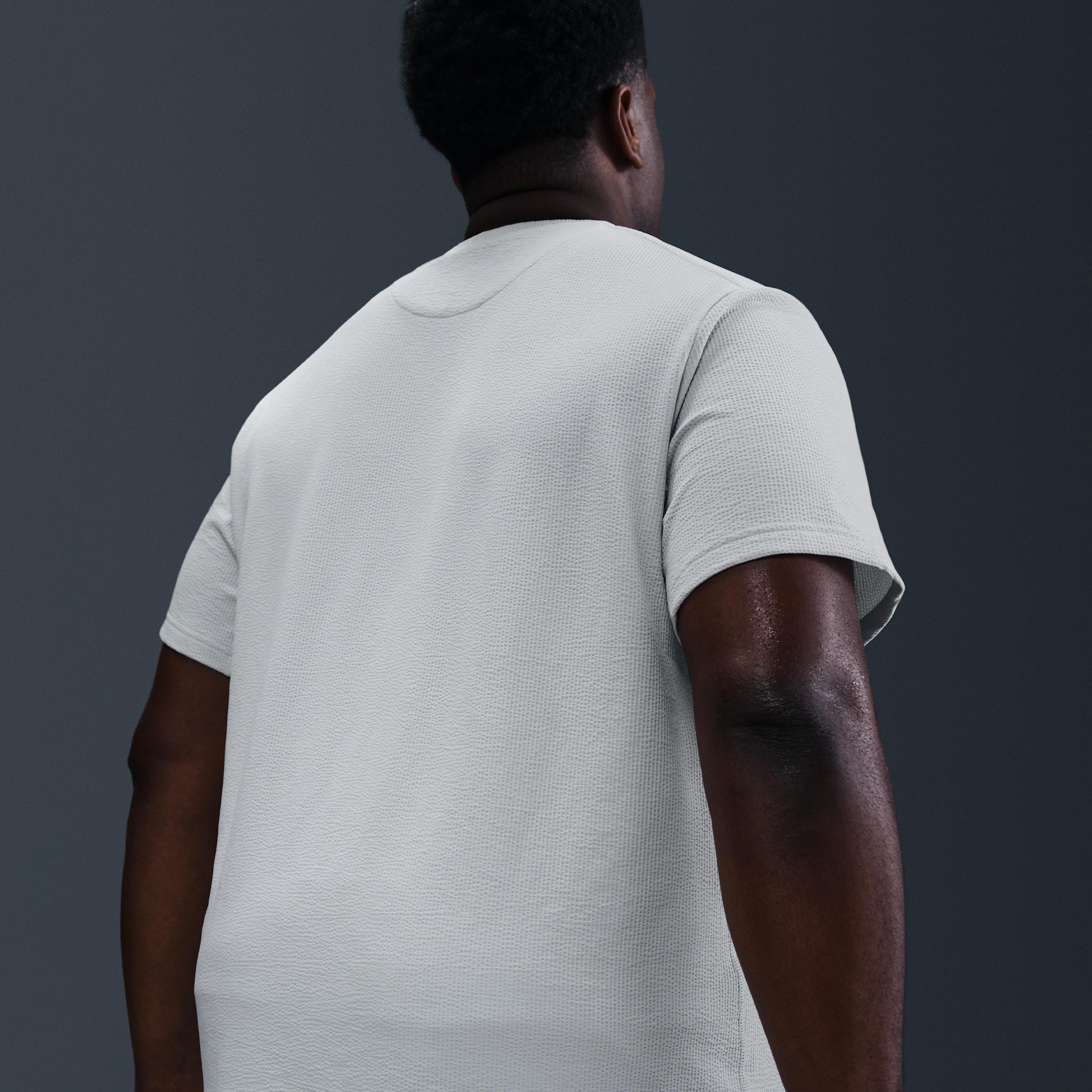 Nike Mens Primary Dri-FIT Seersucker Short-Sleeve Versatile Top | HJ4043-025 Product Image