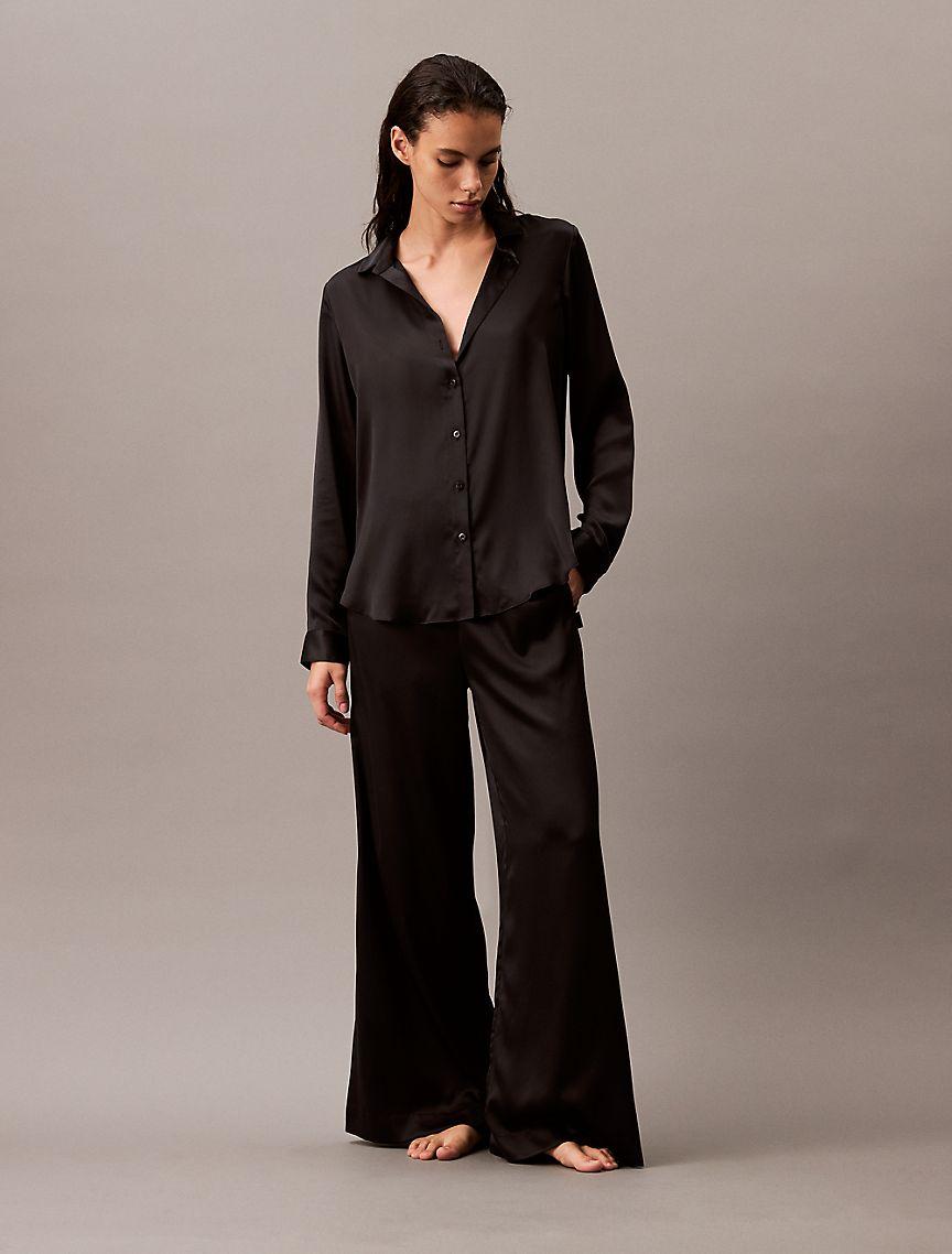 Satin Button-Down Shirt Product Image