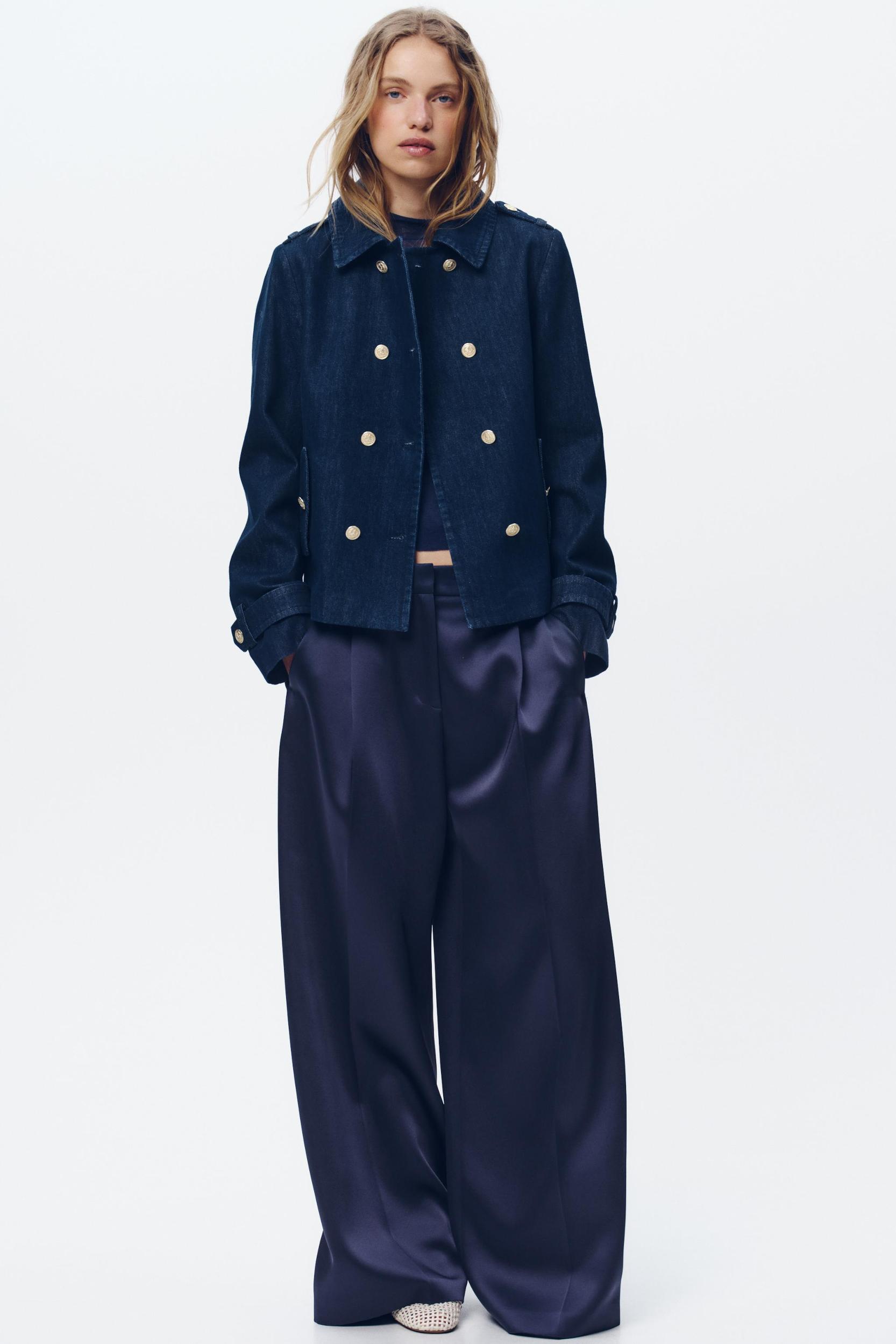 DOUBLE-BREASTED DENIM JACKET Product Image