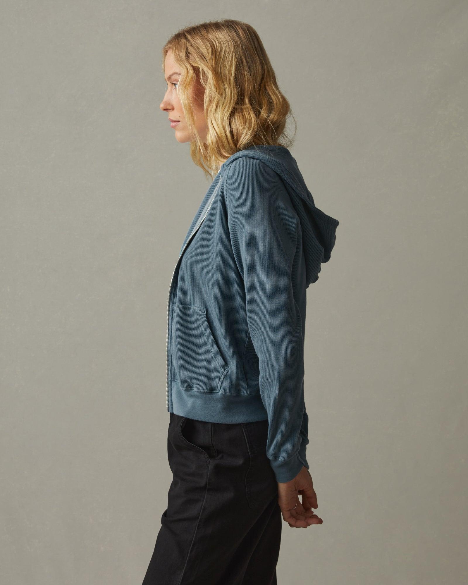 Women's Waffle Hoodie - Vintage Indigo Female Product Image