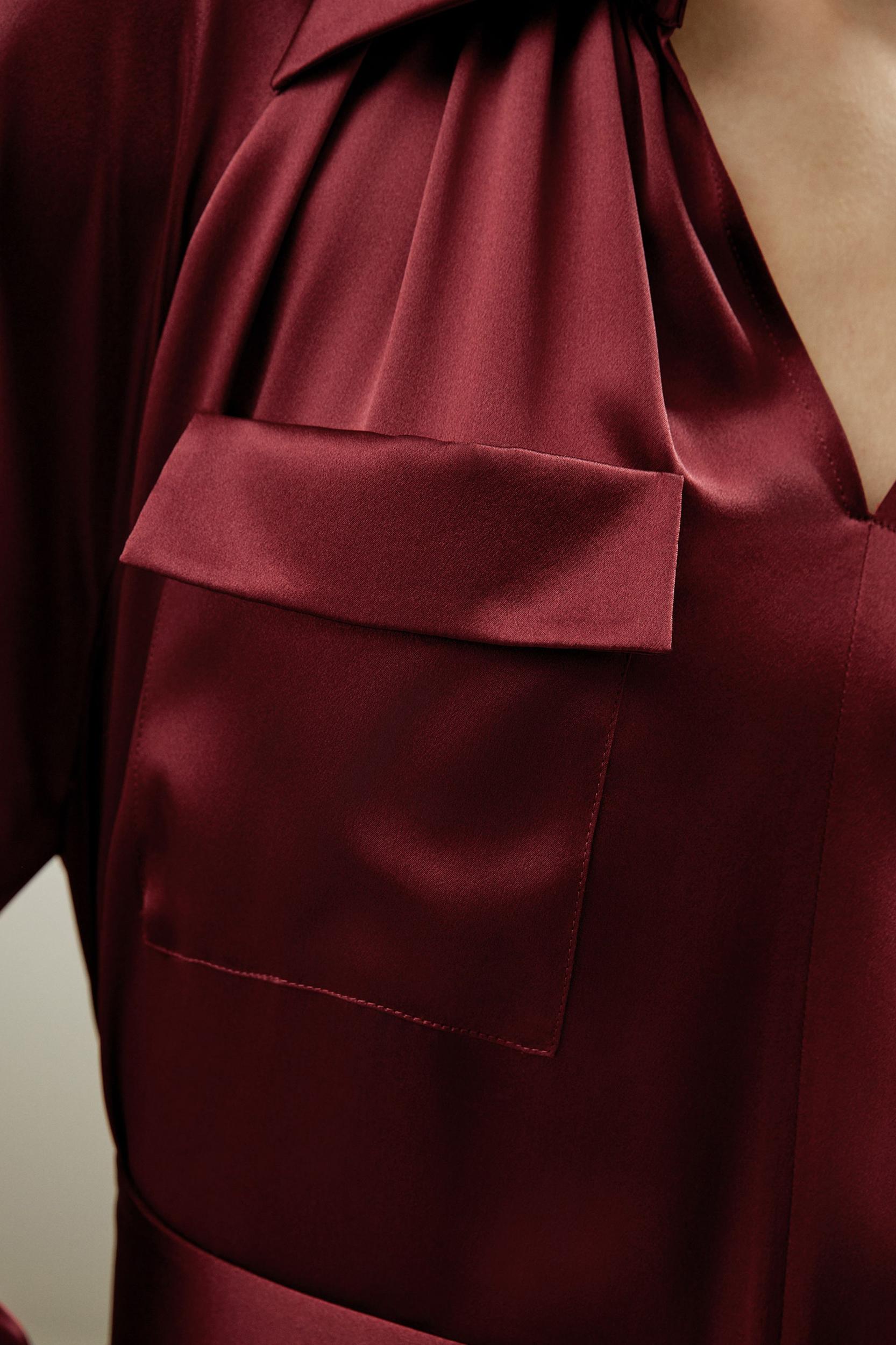 LILYSILK Silk Jacket Long - for Women - Barbados Cherry Soft Silk - Wardrobe Classic Shirt-Style V-Neck Coat XS Product Image