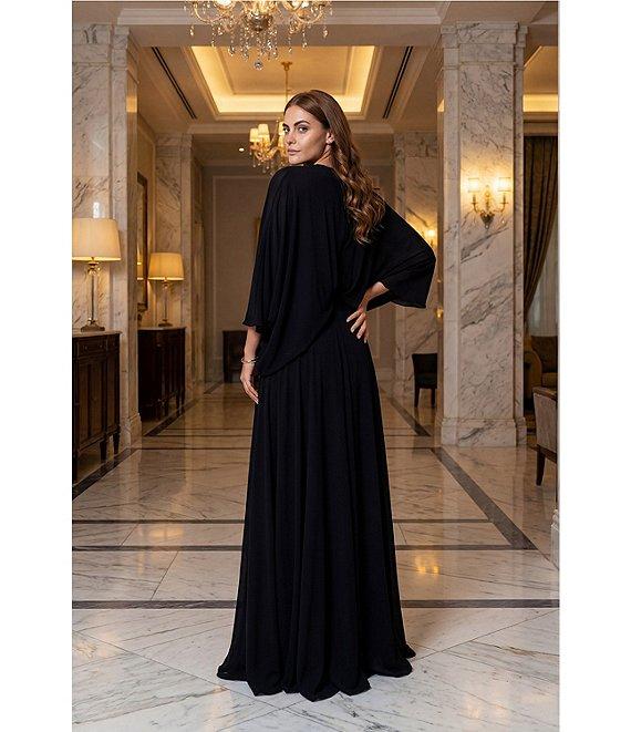 Terani Couture Deep V Neck Flowy Gown Product Image