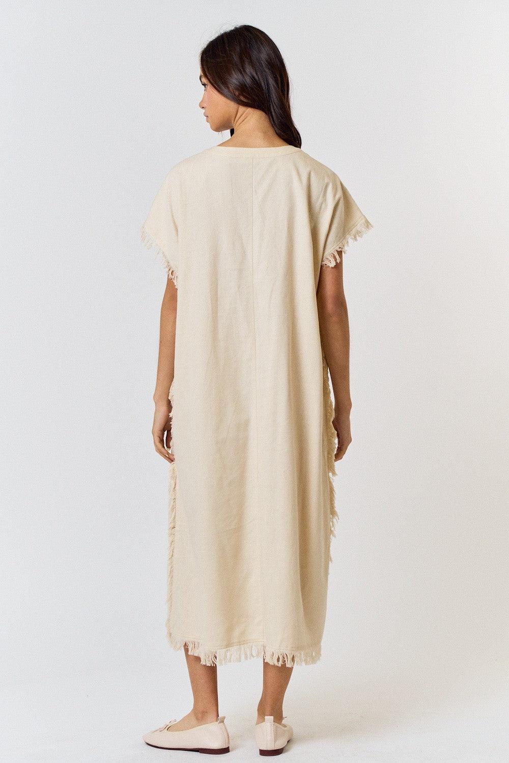 Frayed Edge Midi Dress Product Image