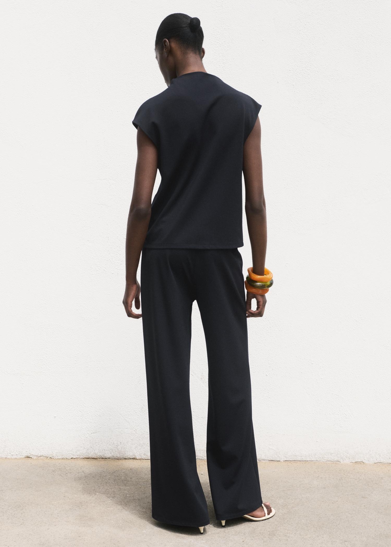 Wide-leg pants with elastic waist - Women | MANGO USA Product Image