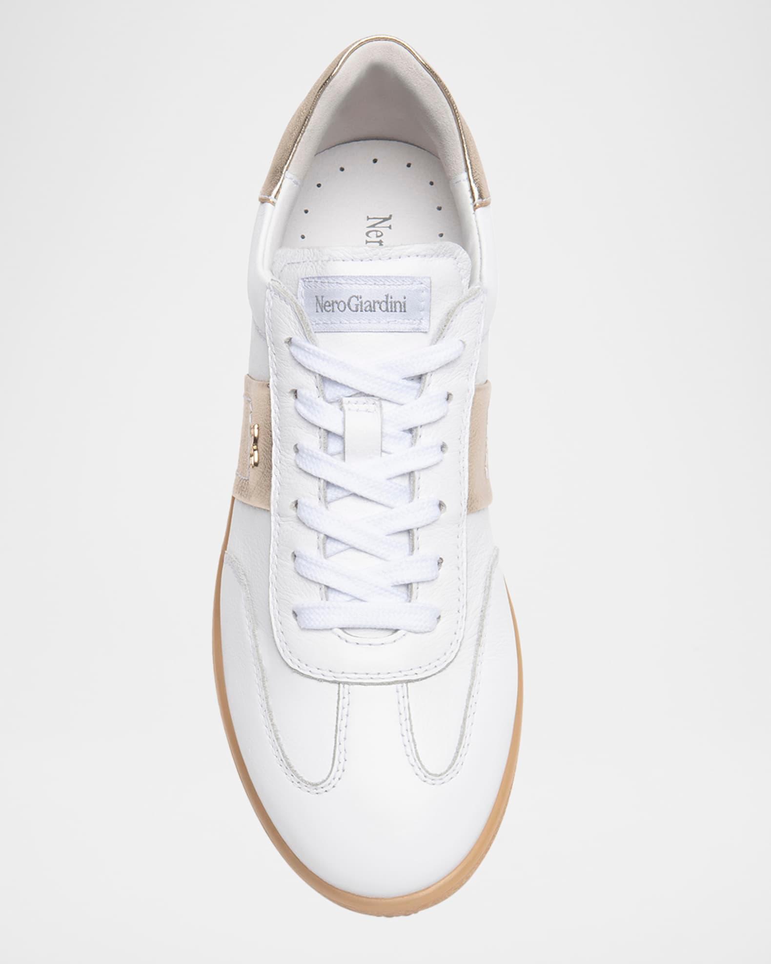 Bicolor Leather Low-Top Tennis Sneakers Product Image