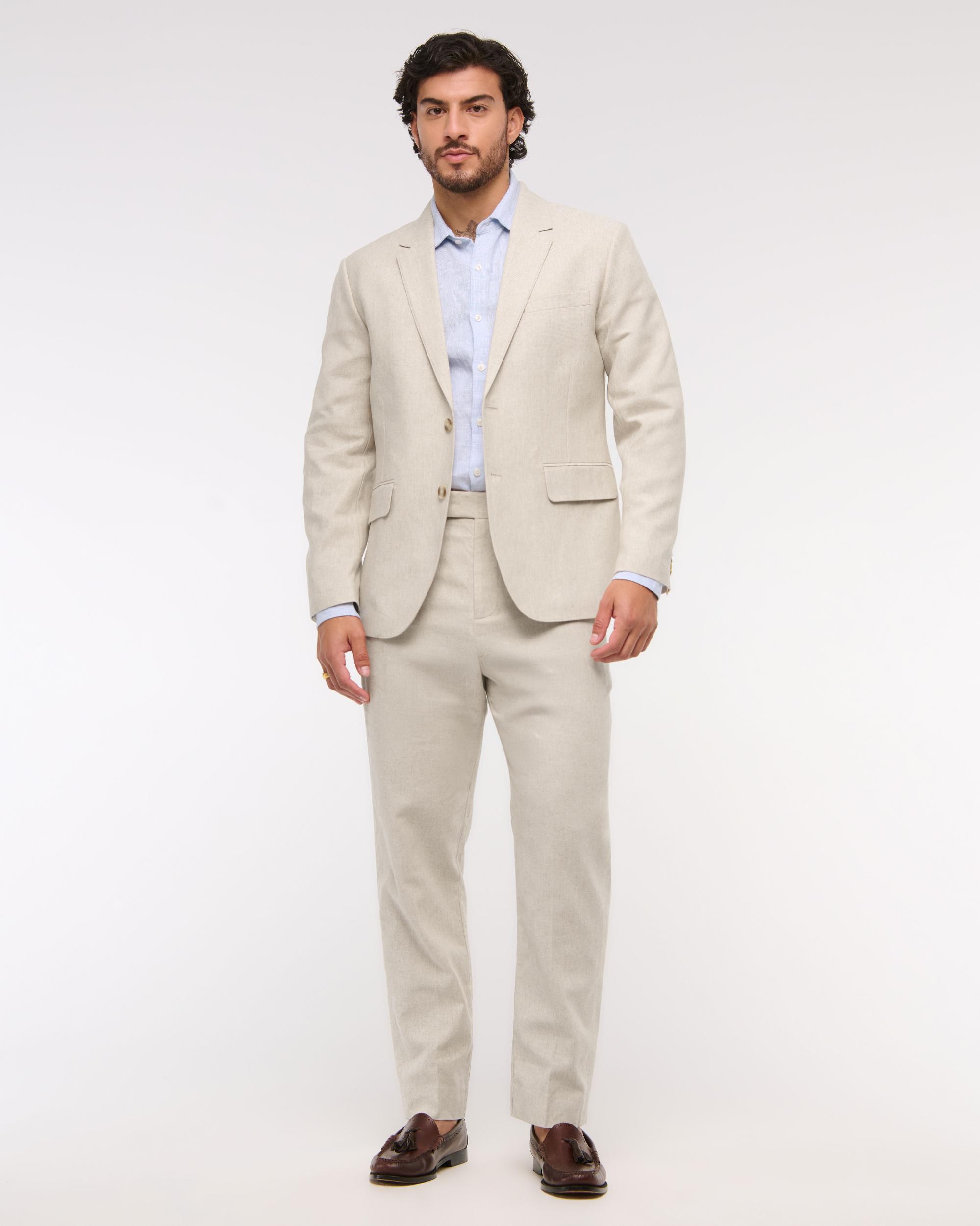 The A&F Collins Athletic Fit Linen-Blend Blazer Product Image