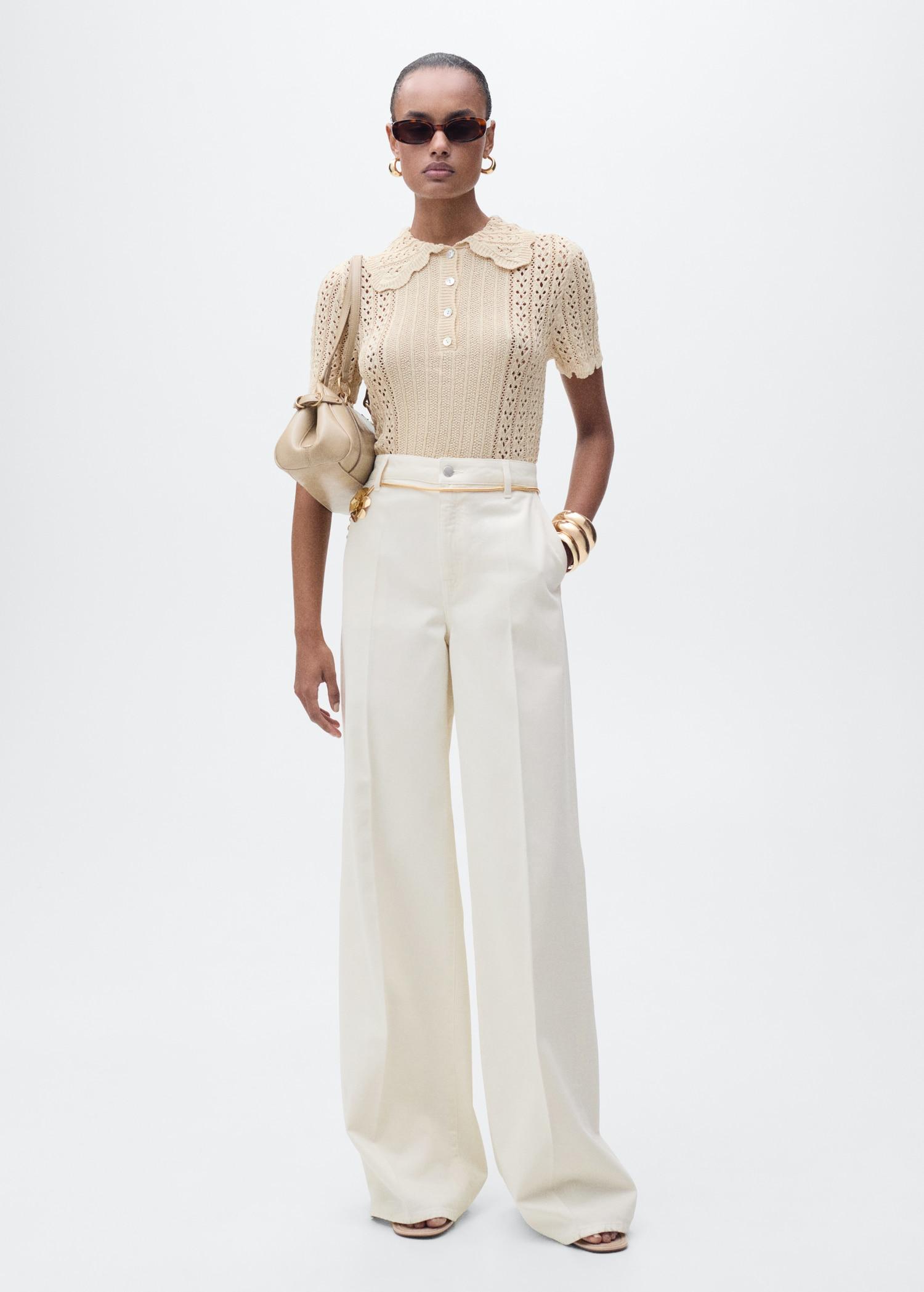 High-rise wideleg jeans - Women | MANGO USA Product Image