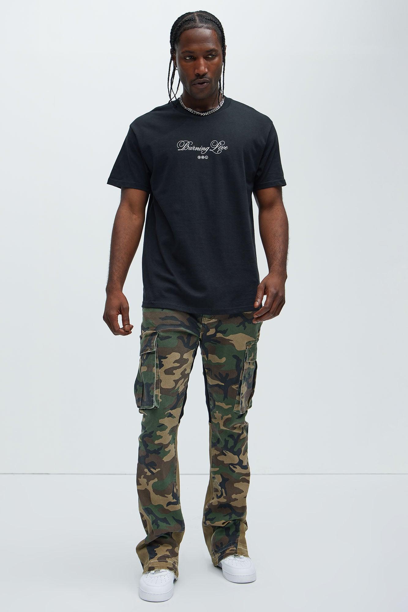 Commando Cargo Twill Flared Pants - Camouflage Product Image