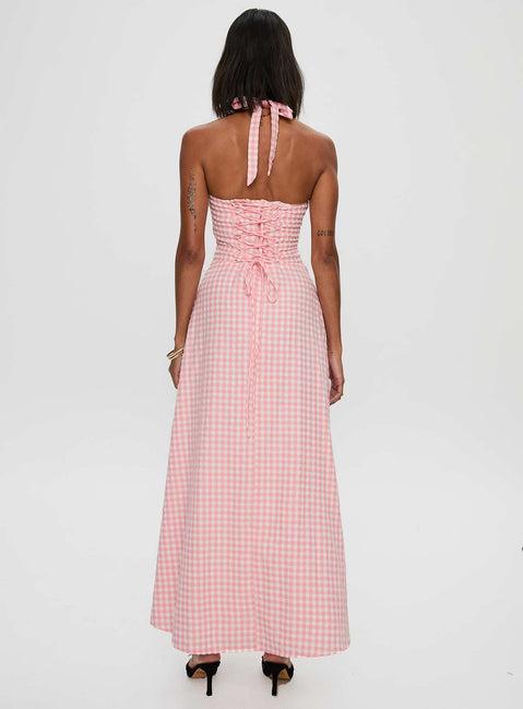 Lucky For You Halter Maxi Dress Multi Product Image