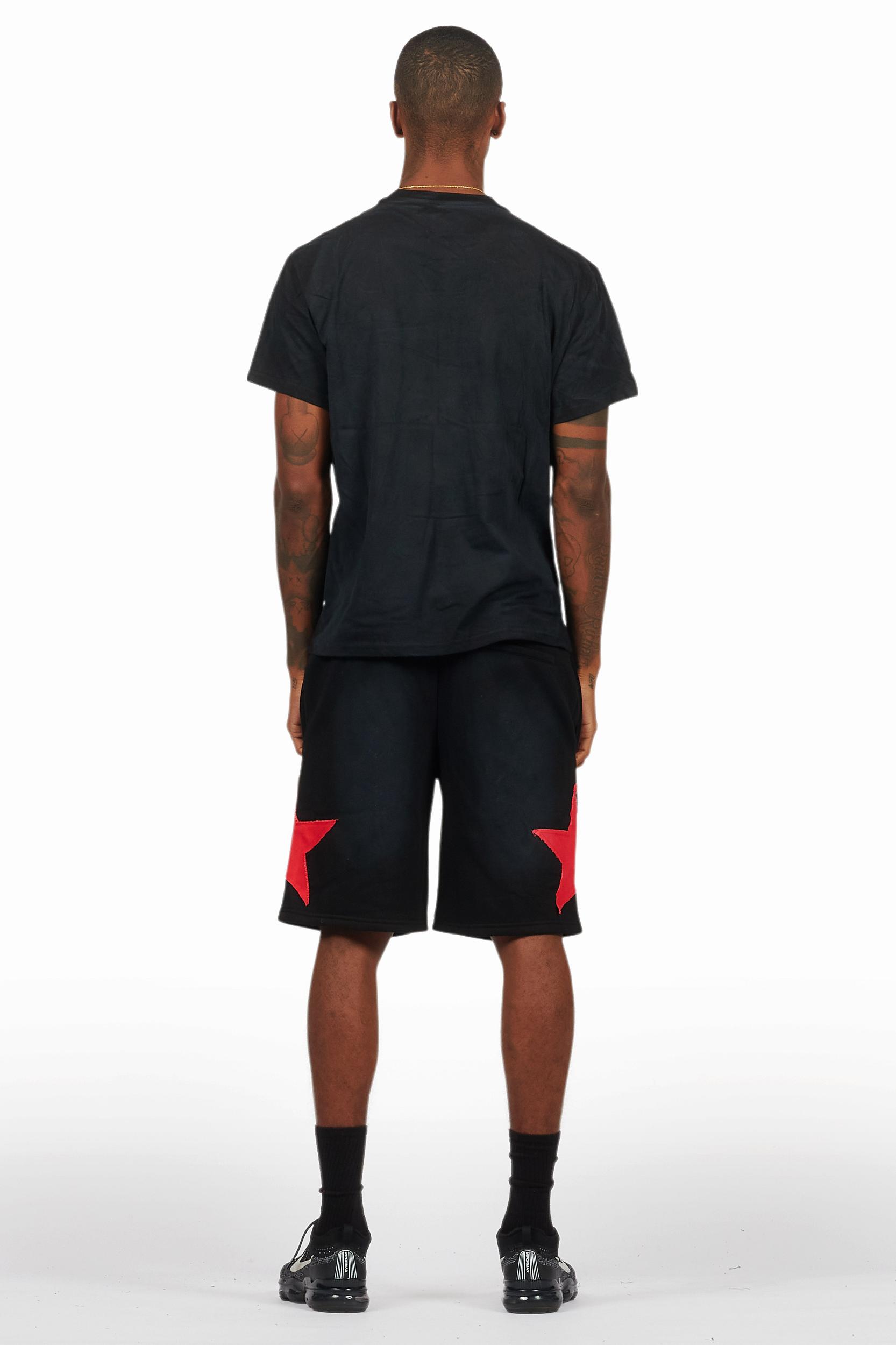 Sarge Vintage Black T-Shirt/Short Set Male Product Image