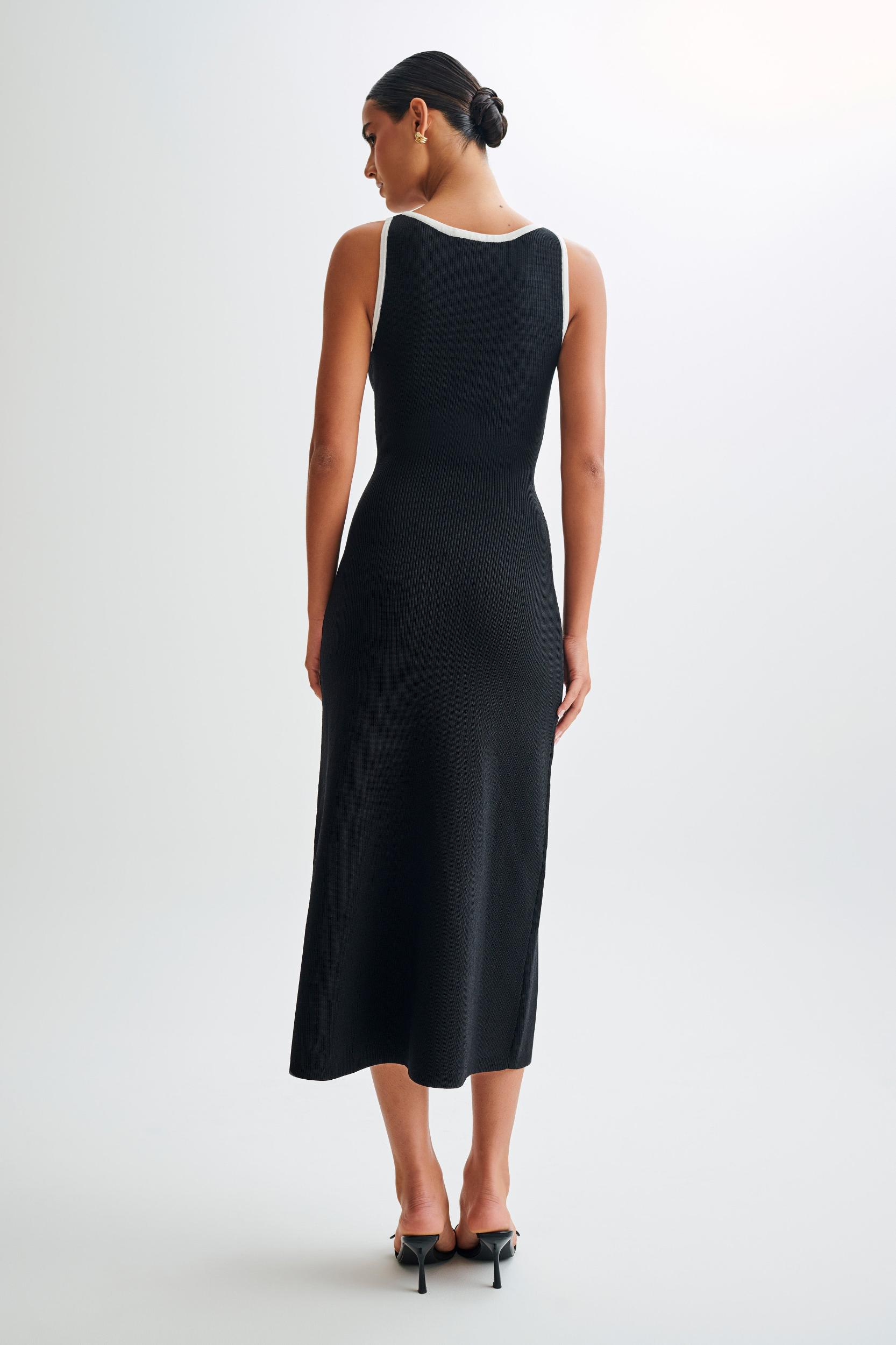 Sawyer Sleeveless Buttoned Maxi Dress - Black/White Product Image