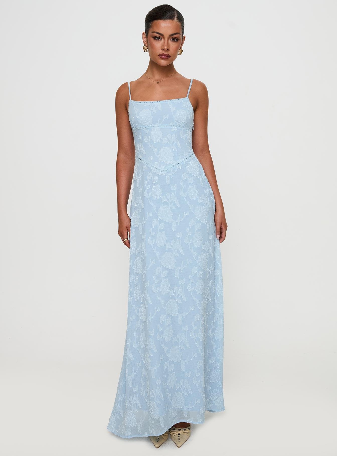South Of France Maxi Dress Blue Product Image
