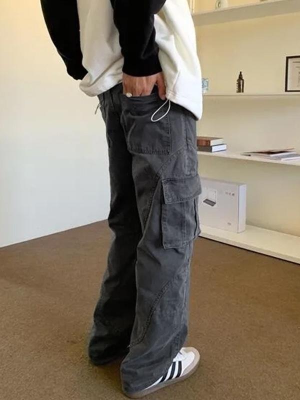 Men's Vintage Distressed Wash Multi Pocket Cargo Pants Product Image